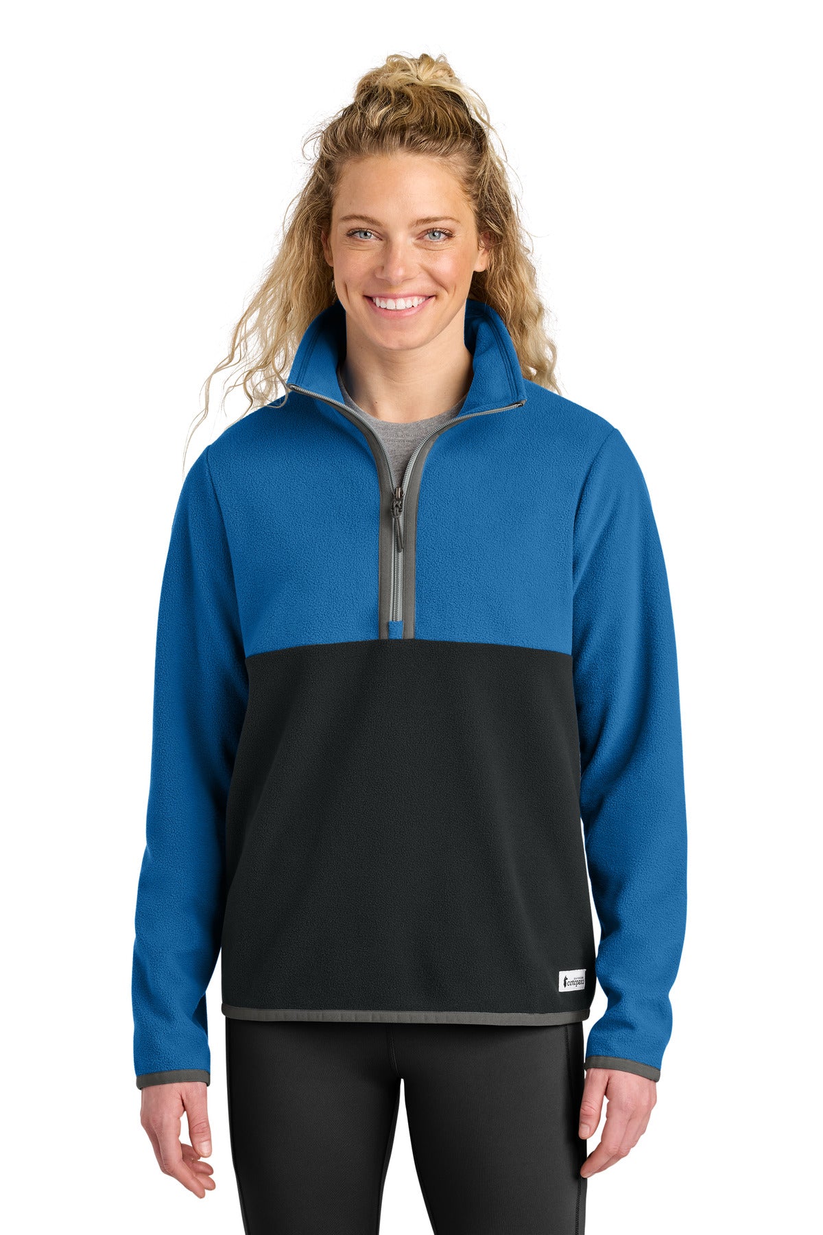 Custom Atlantic/ Black Women's Amado 1/2-Zip Fleece COTOW1692, personalized by SanCanDo Swag in Argyle, TX