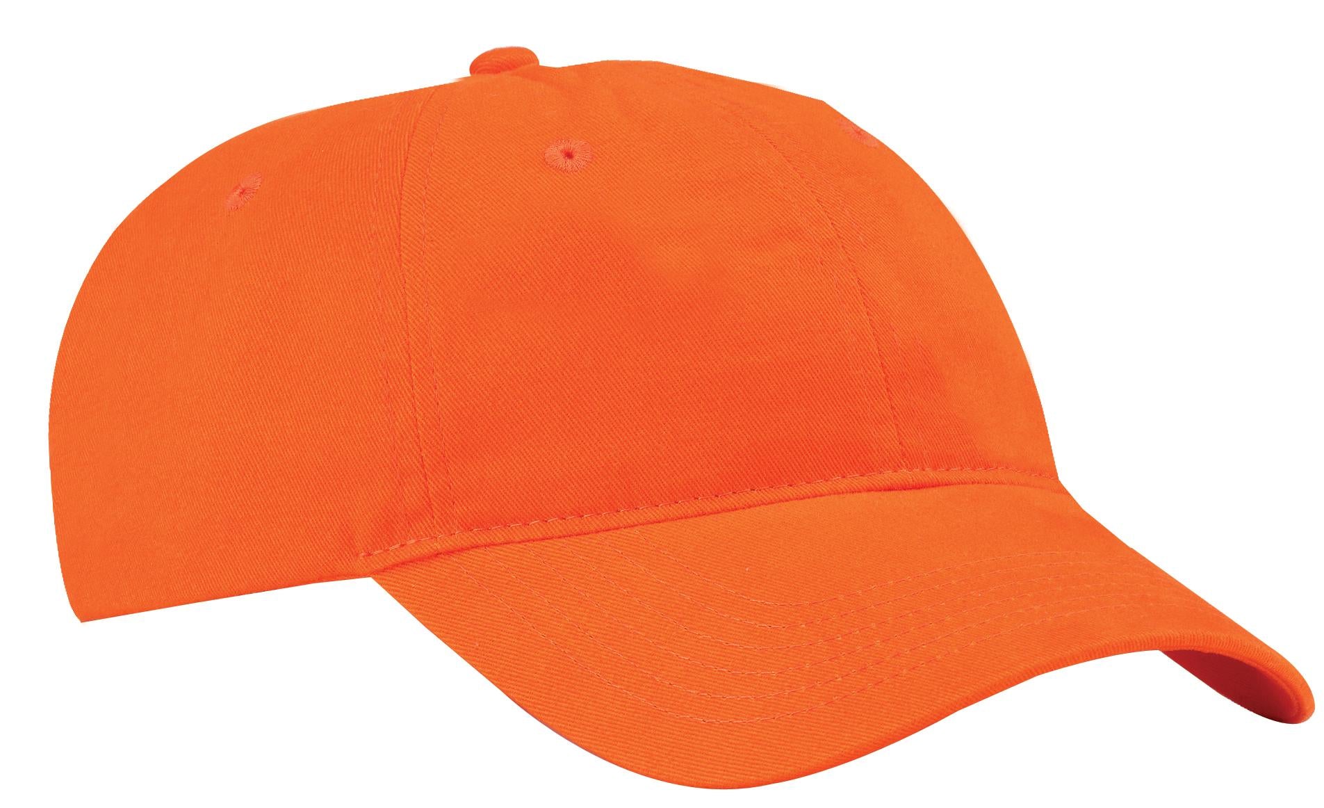 Custom Orange Brushed Twill Low Profile Cap CP77, personalized by SanCanDo Swag in Argyle, TX
