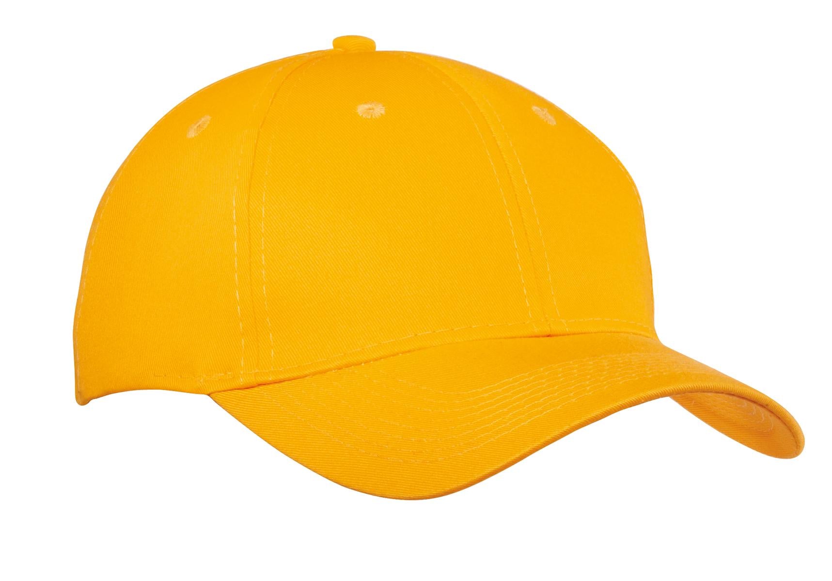 Custom Athletic Gold Six-Panel Twill Cap CP80, personalized by SanCanDo Swag in Argyle, TX
