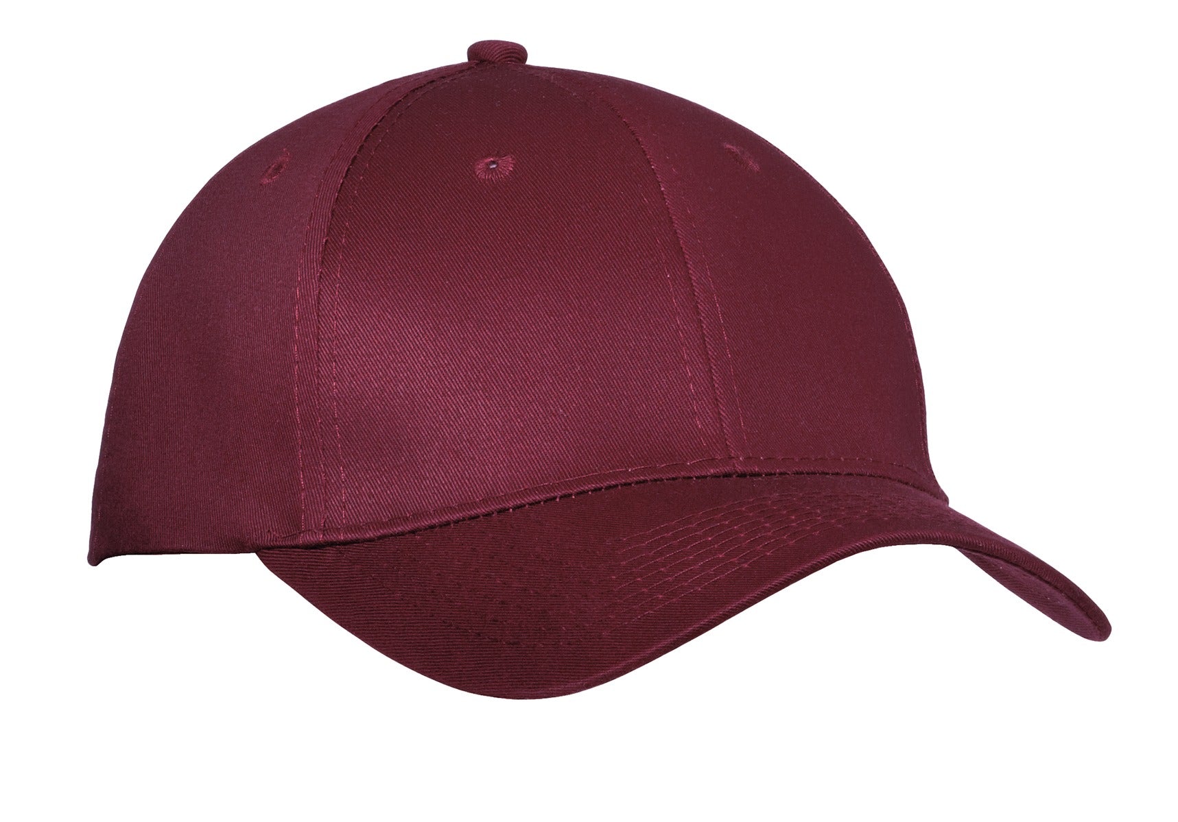 Custom Maroon Six-Panel Twill Cap CP80, personalized by SanCanDo Swag in Argyle, TX