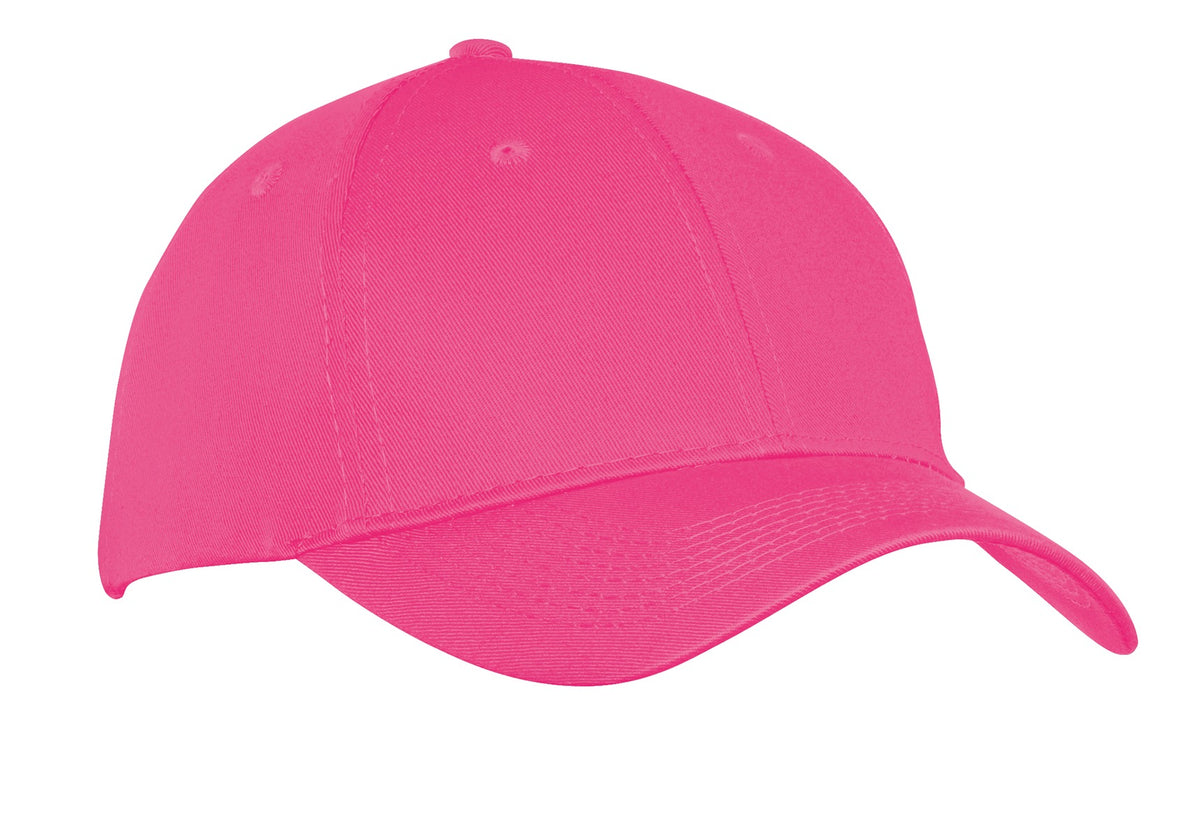 Custom Neon Pink Six-Panel Twill Cap CP80, personalized by SanCanDo Swag in Argyle, TX