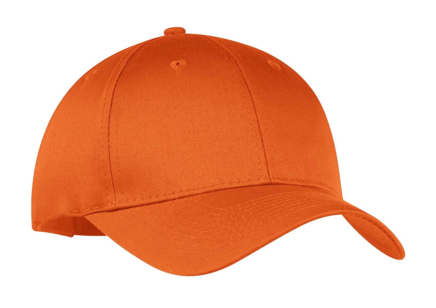Custom Orange Six-Panel Twill Cap CP80, personalized by SanCanDo Swag in Argyle, TX