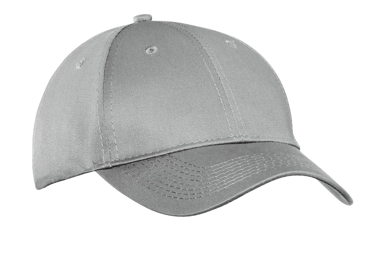 Custom Silver Six-Panel Twill Cap CP80, personalized by SanCanDo Swag in Argyle, TX