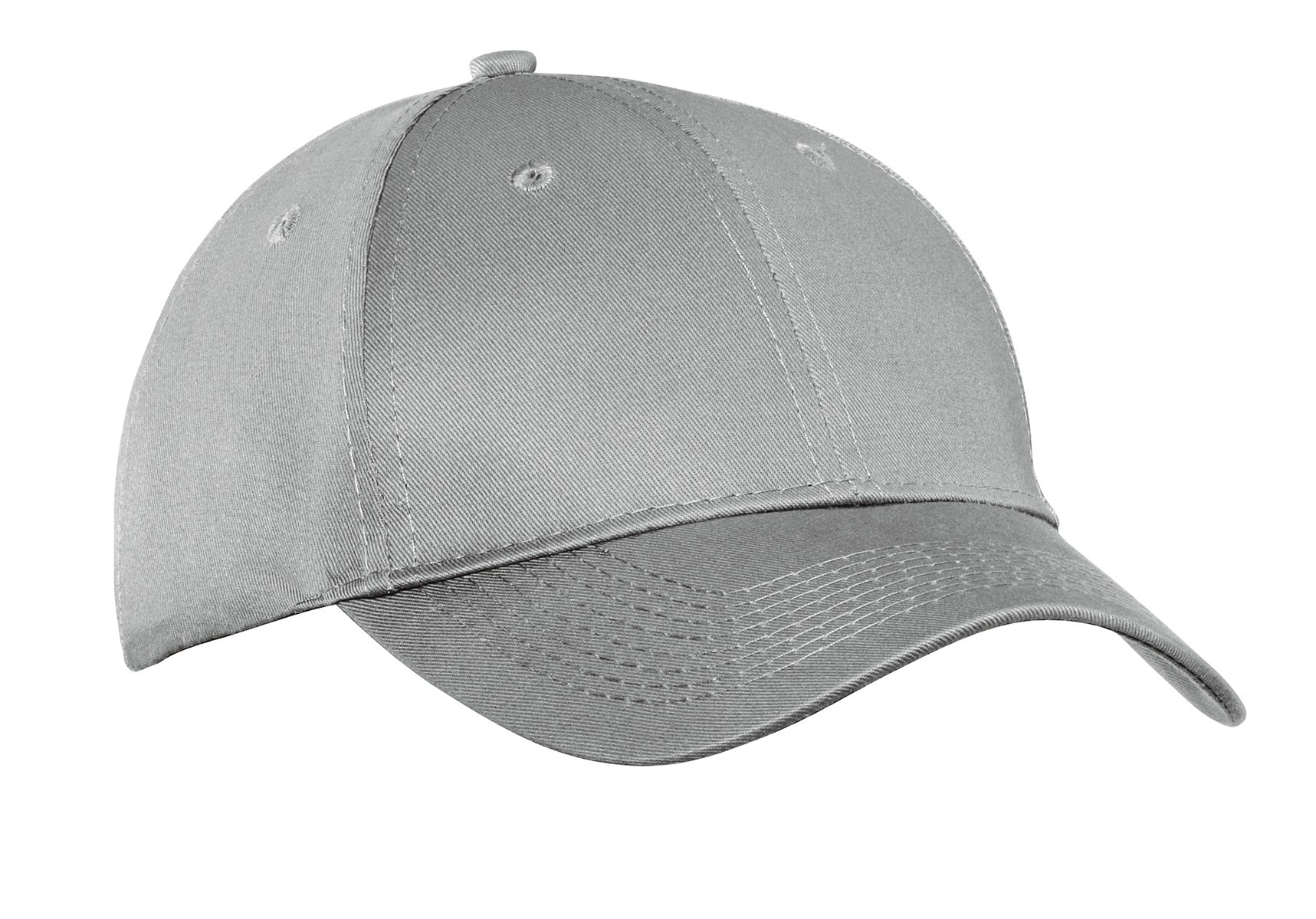 Custom Silver Six-Panel Twill Cap CP80, personalized by SanCanDo Swag in Argyle, TX