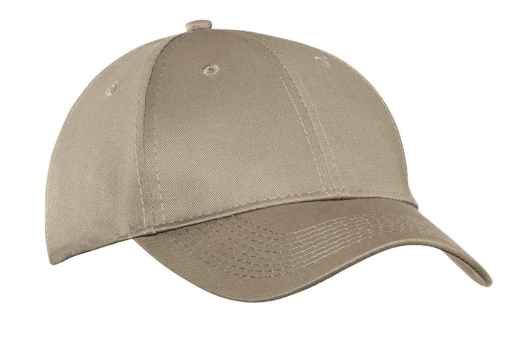 Custom Khaki Six-Panel Twill Cap CP80, personalized by SanCanDo Swag in Argyle, TX
