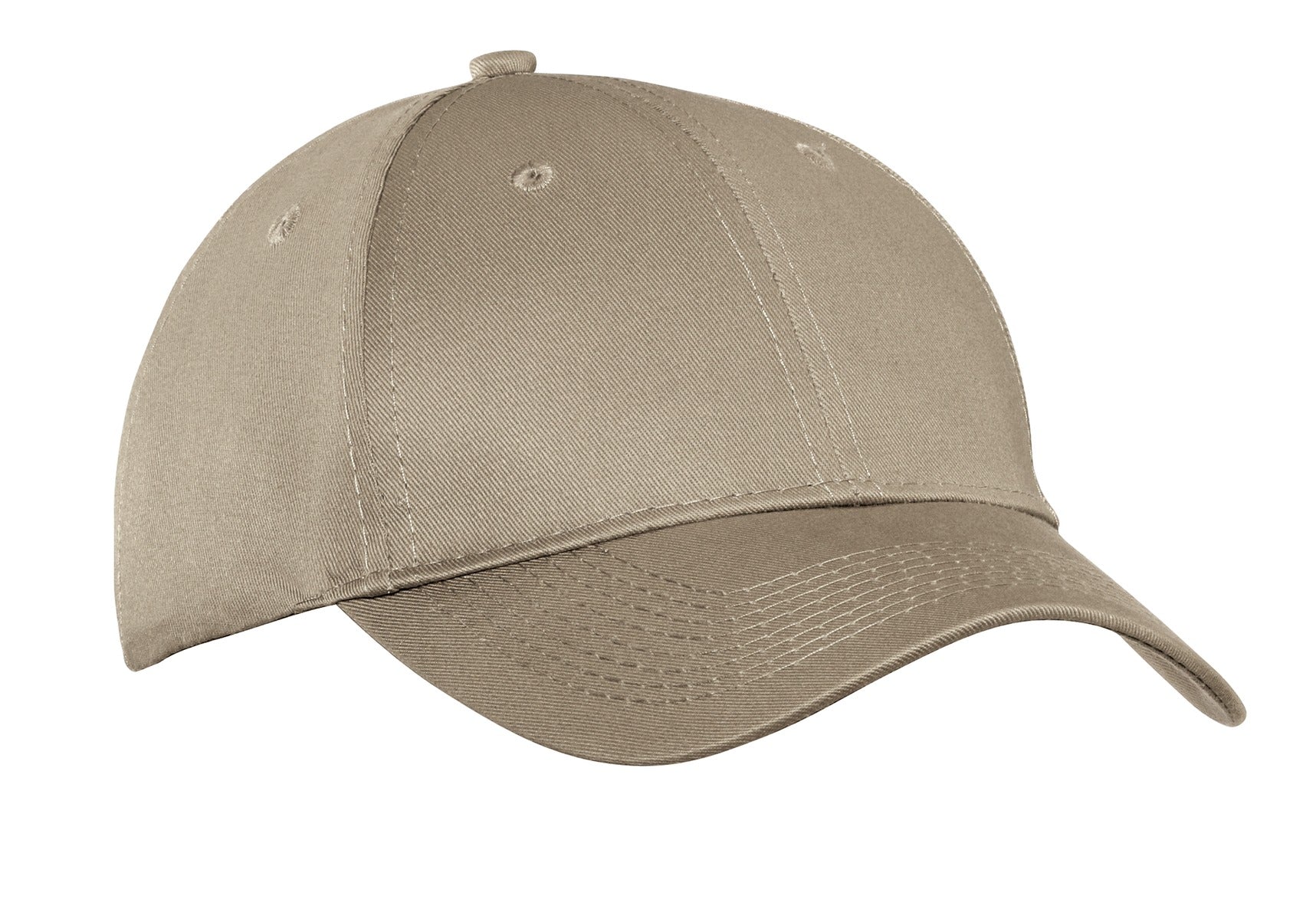 Custom Khaki Six-Panel Twill Cap CP80, personalized by SanCanDo Swag in Argyle, TX