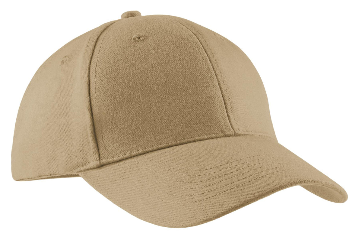 Custom Khaki Brushed Twill Cap CP82, personalized by SanCanDo Swag in Argyle, TX
