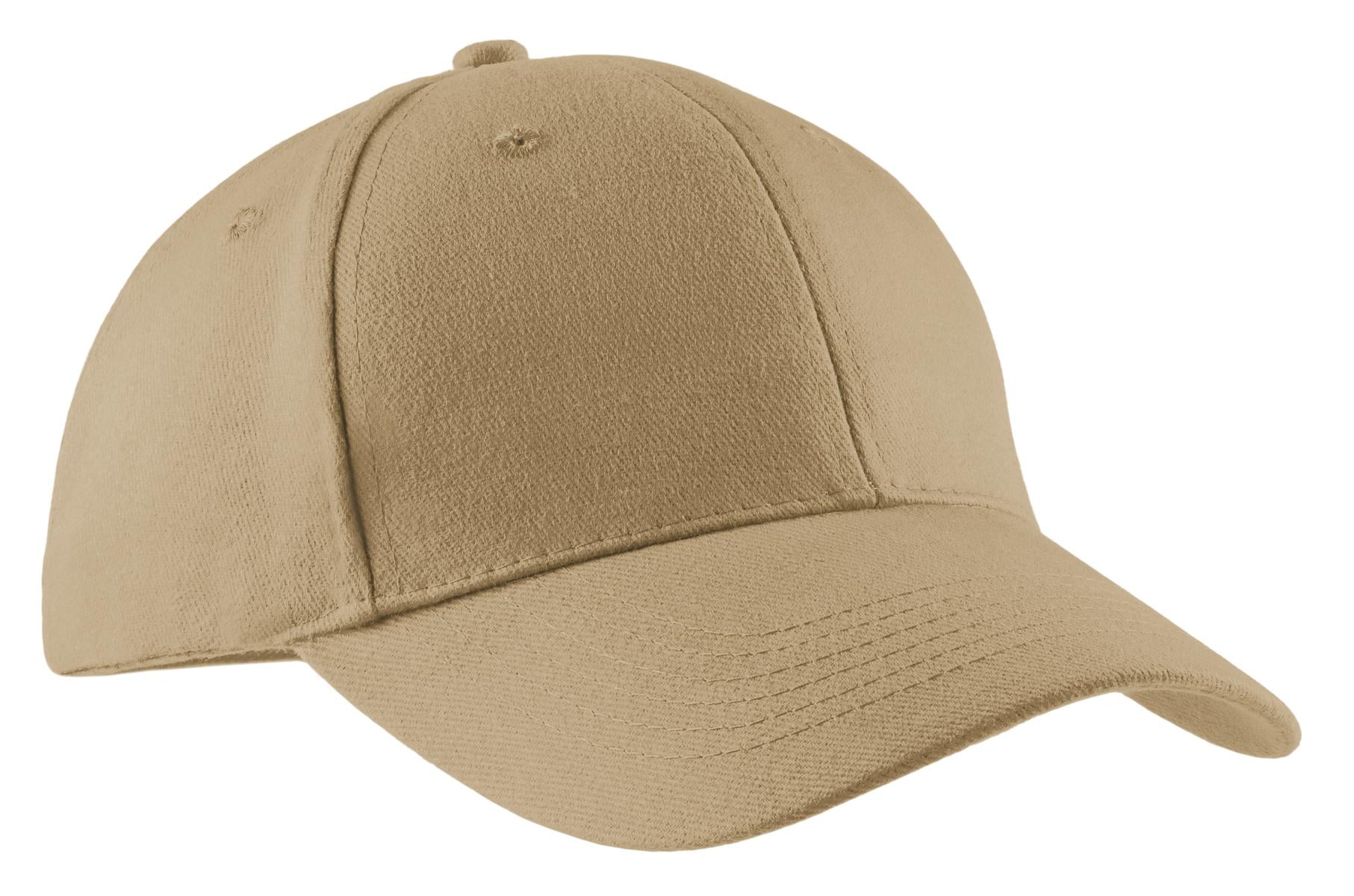 Custom Khaki Brushed Twill Cap CP82, personalized by SanCanDo Swag in Argyle, TX