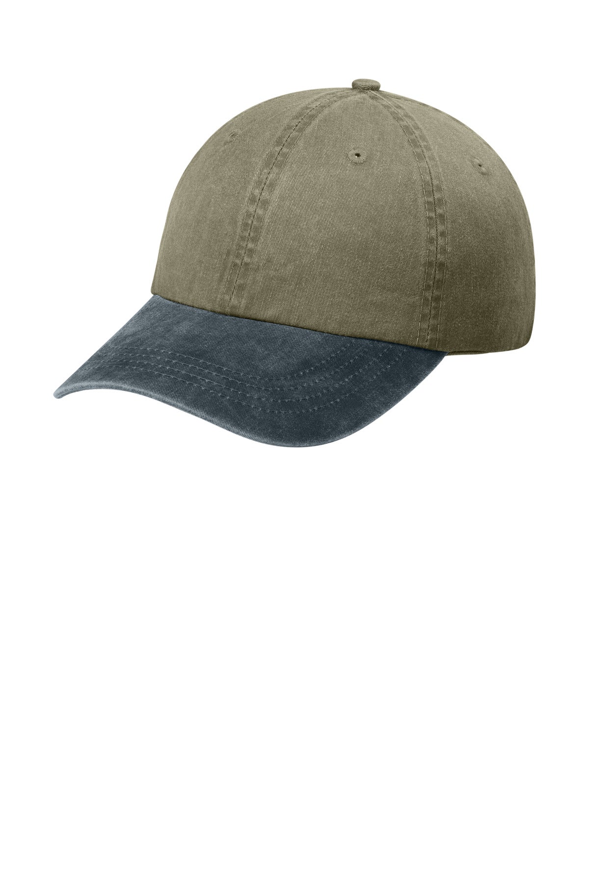 Custom Khaki/ Graphite Two-Tone Pigment-Dyed Cap CP83, personalized by SanCanDo Swag in Argyle, TX