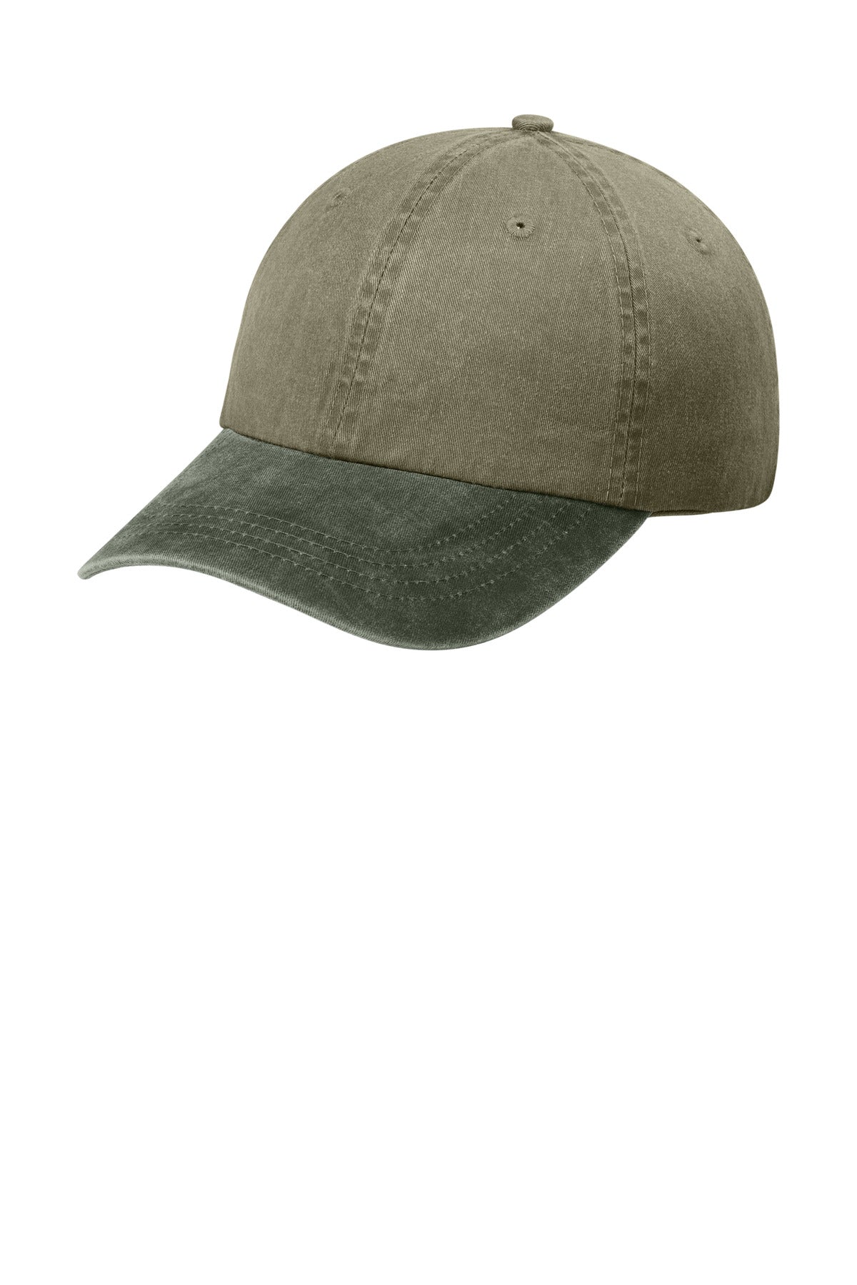 Custom Khaki/ Hunter Two-Tone Pigment-Dyed Cap CP83, personalized by SanCanDo Swag in Argyle, TX