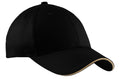 Custom Black/ Khaki Cotton Twill Sandwich Bill Cap CP85, personalized by SanCanDo Swag in Argyle, TX