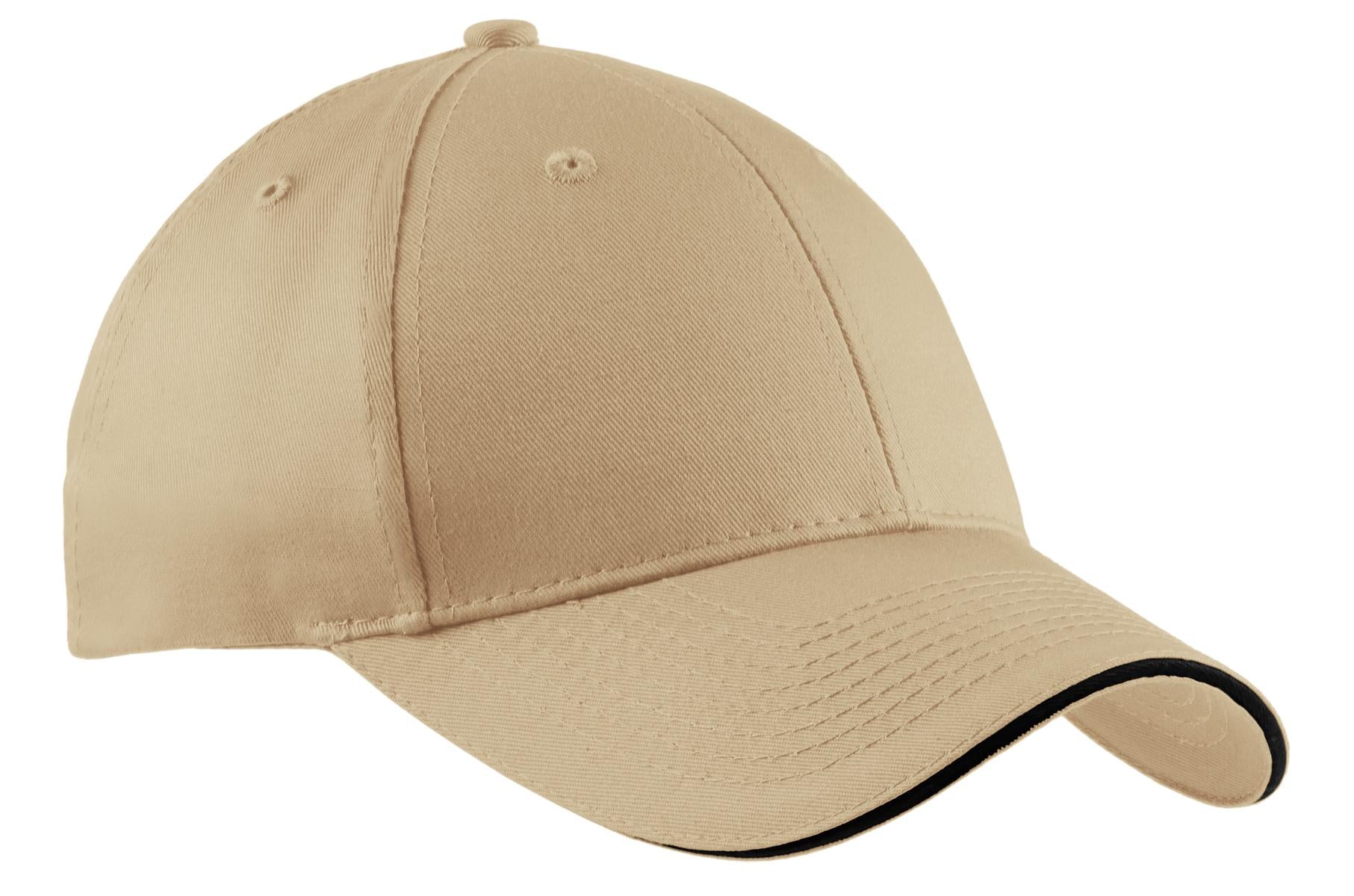 Custom Stone/ Black Cotton Twill Sandwich Bill Cap CP85, personalized by SanCanDo Swag in Argyle, TX