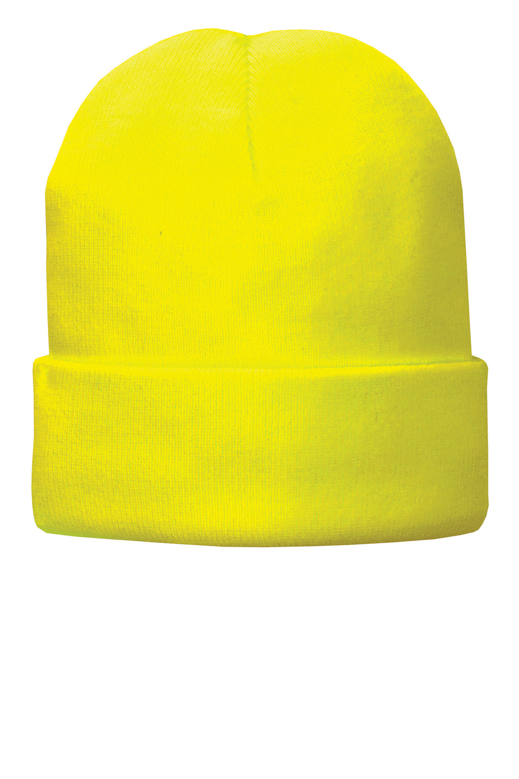 Custom Neon Yellow Fleece-Lined Knit Cap CP90L, personalized by SanCanDo Swag in Argyle, TX