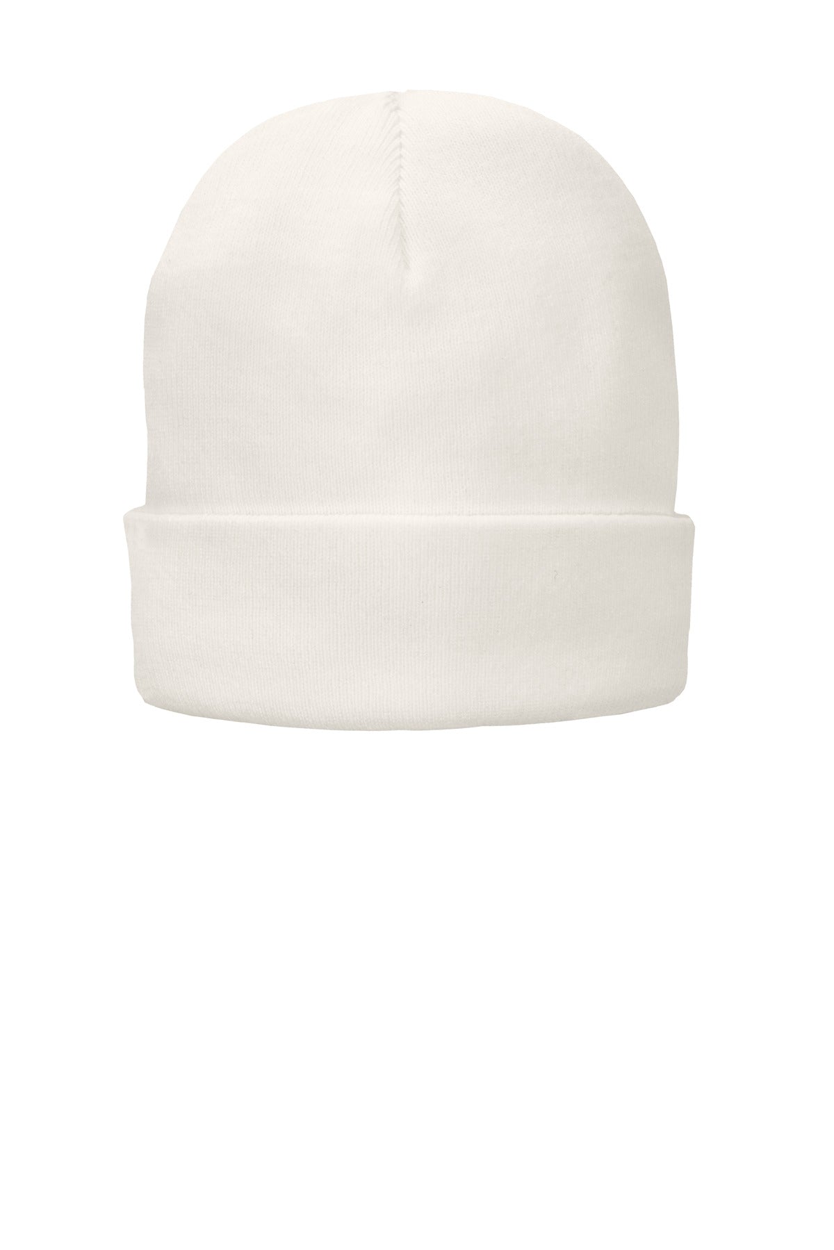 Custom White Fleece-Lined Knit Cap CP90L, personalized by SanCanDo Swag in Argyle, TX