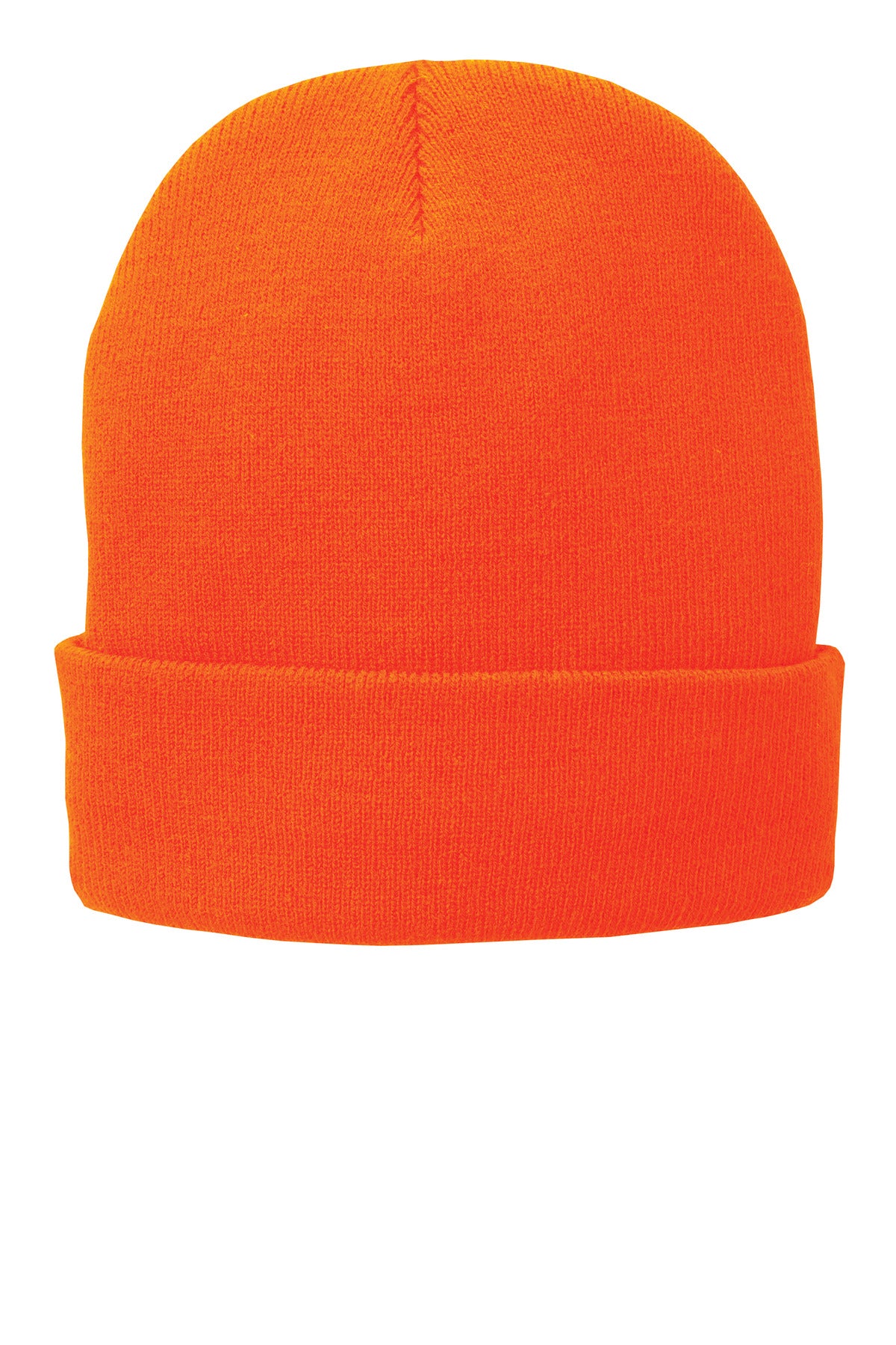 Custom Athletic Orange Fleece-Lined Knit Cap CP90L, personalized by SanCanDo Swag in Argyle, TX