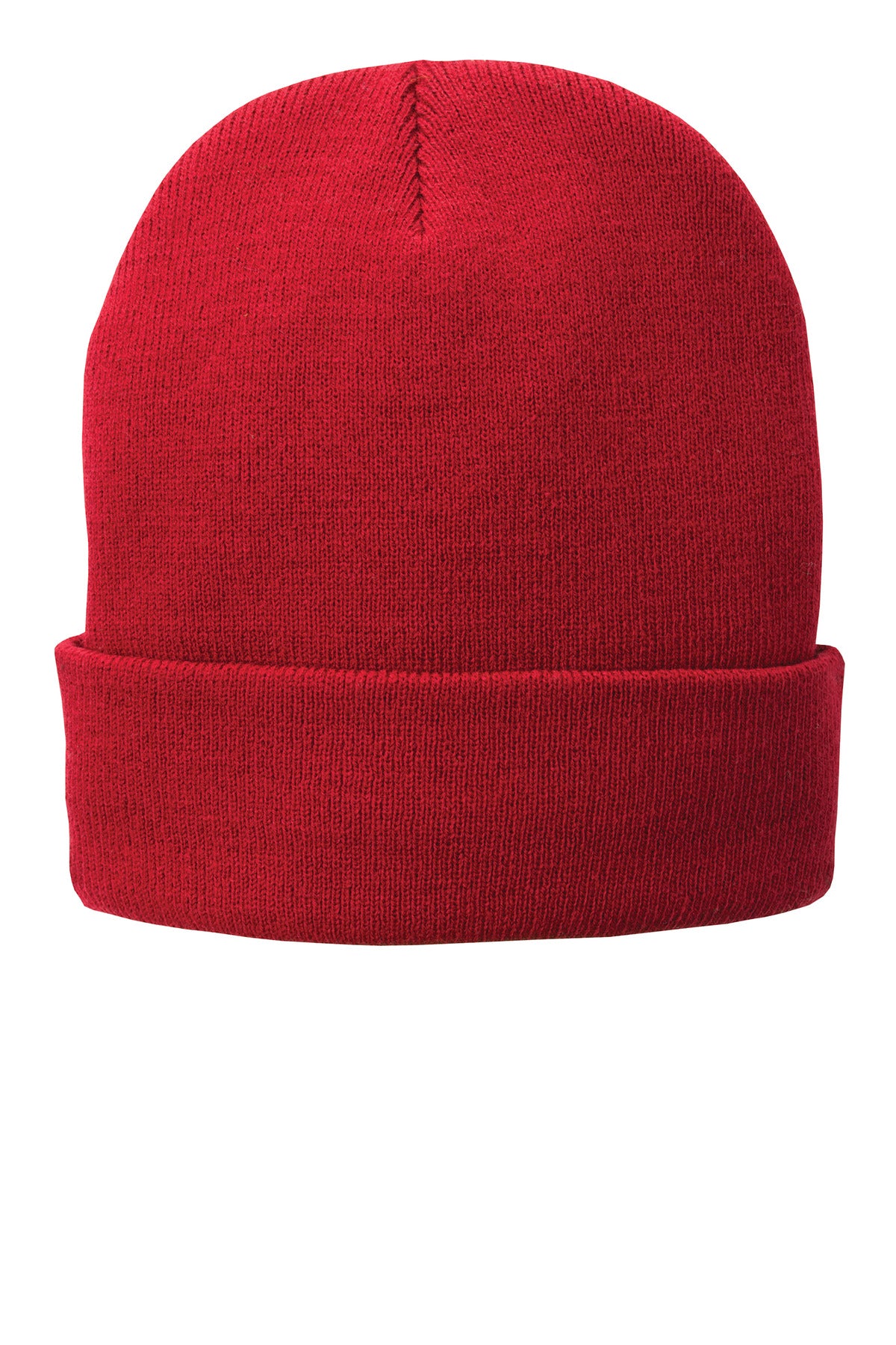 Custom Athletic Red Fleece-Lined Knit Cap CP90L, personalized by SanCanDo Swag in Argyle, TX