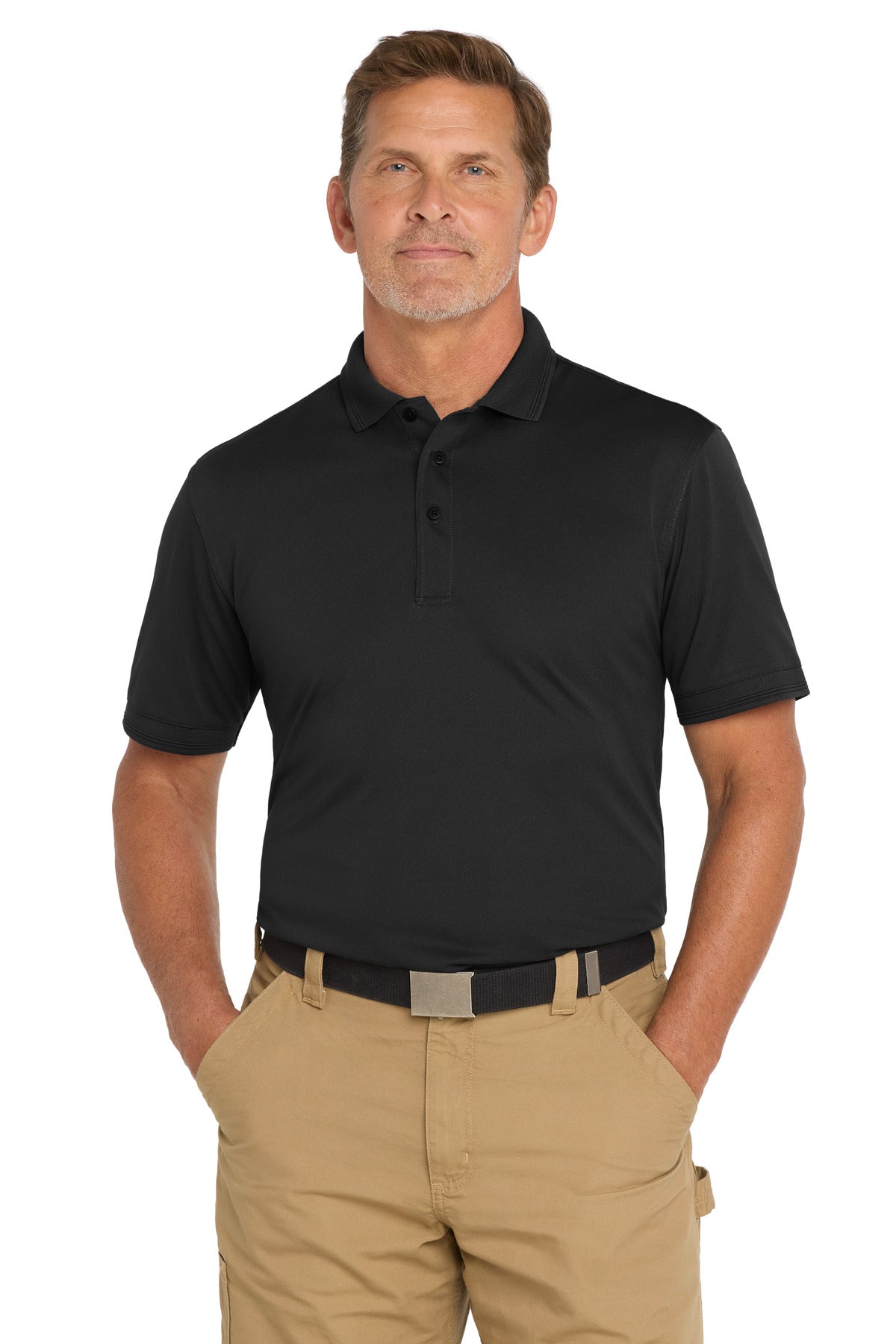 Custom Black Industrial Snag-Proof Pique Polo CS4020, personalized by SanCanDo Swag in Argyle, TX