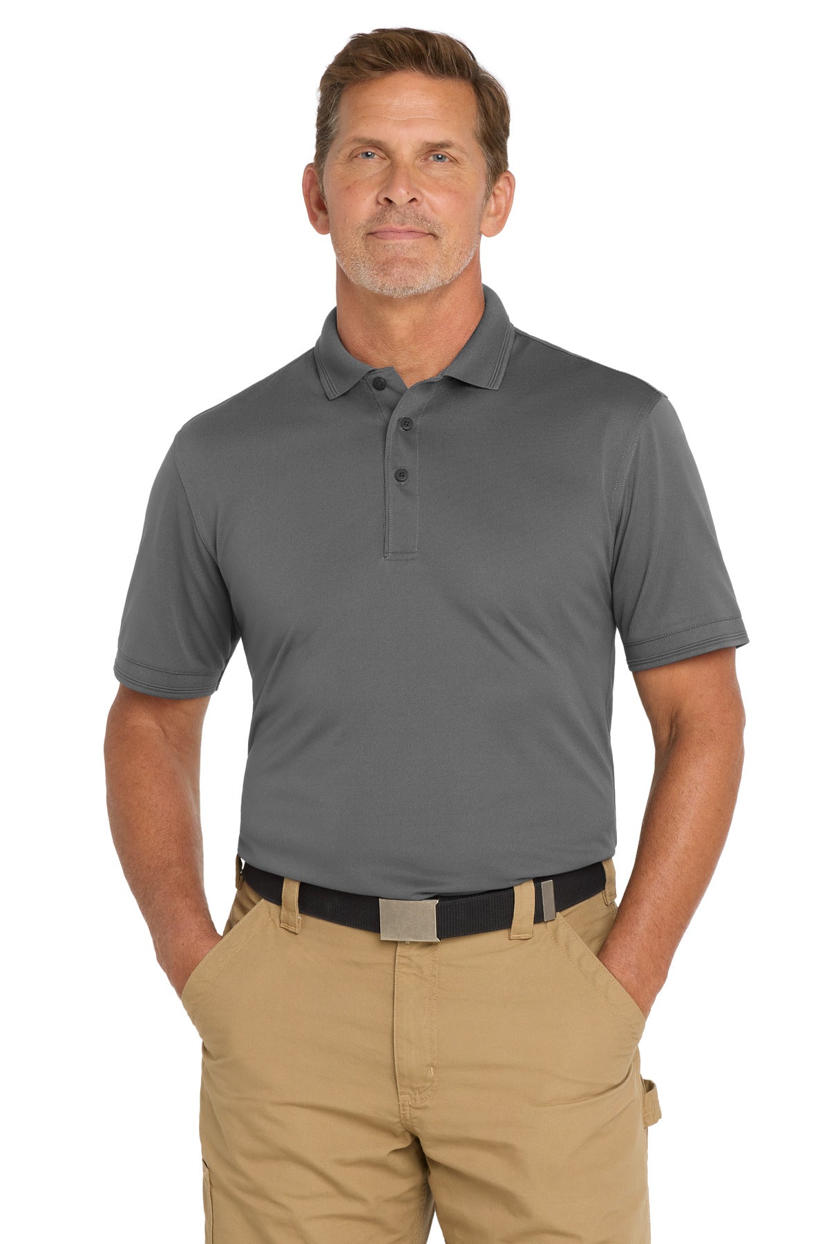 Custom Charcoal Industrial Snag-Proof Pique Polo CS4020, personalized by SanCanDo Swag in Argyle, TX