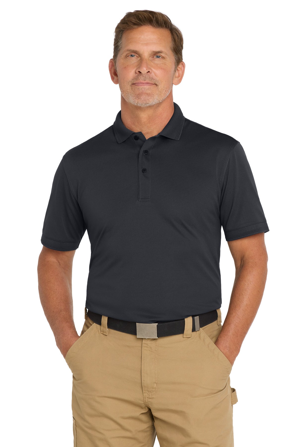 Custom Navy Blue Industrial Snag-Proof Pique Polo CS4020, personalized by SanCanDo Swag in Argyle, TX