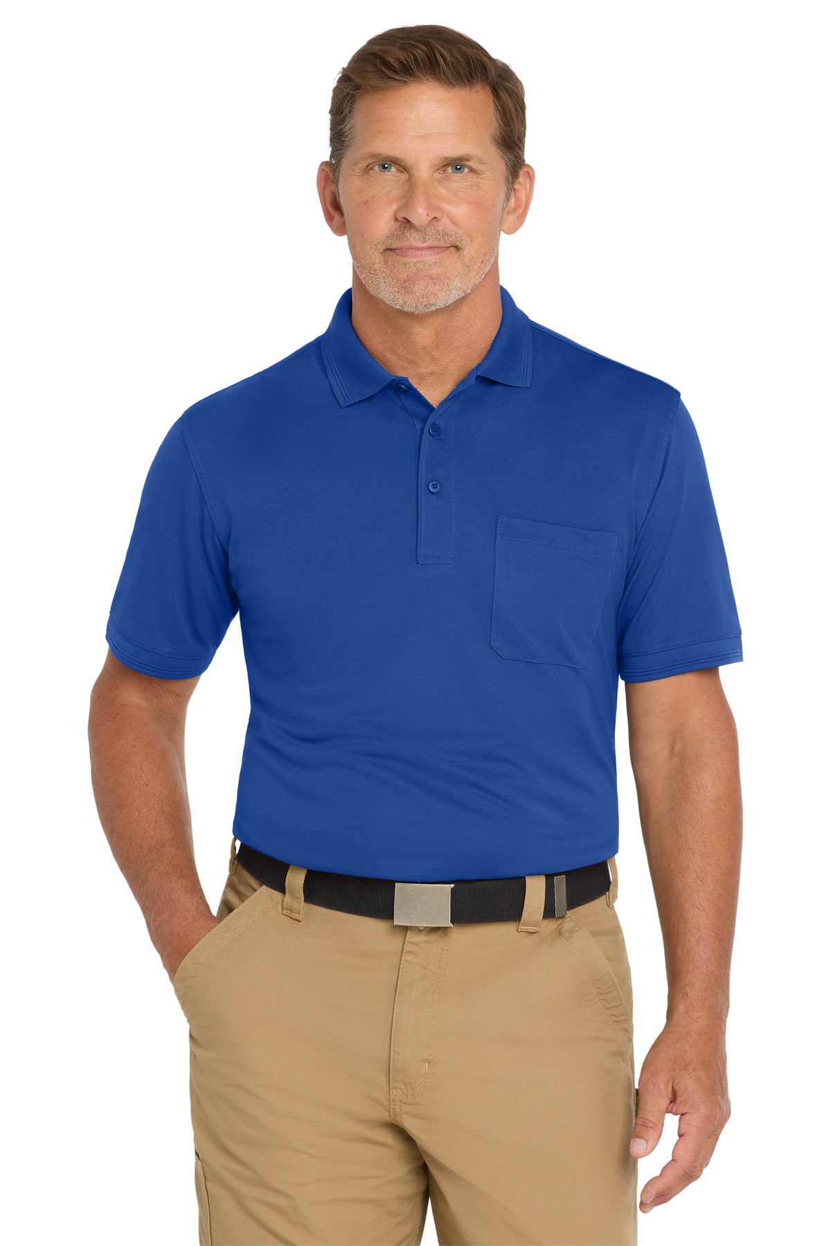 Custom Royal Industrial Snag-Proof Pique Pocket Polo CS4020P, personalized by SanCanDo Swag in Argyle, TX