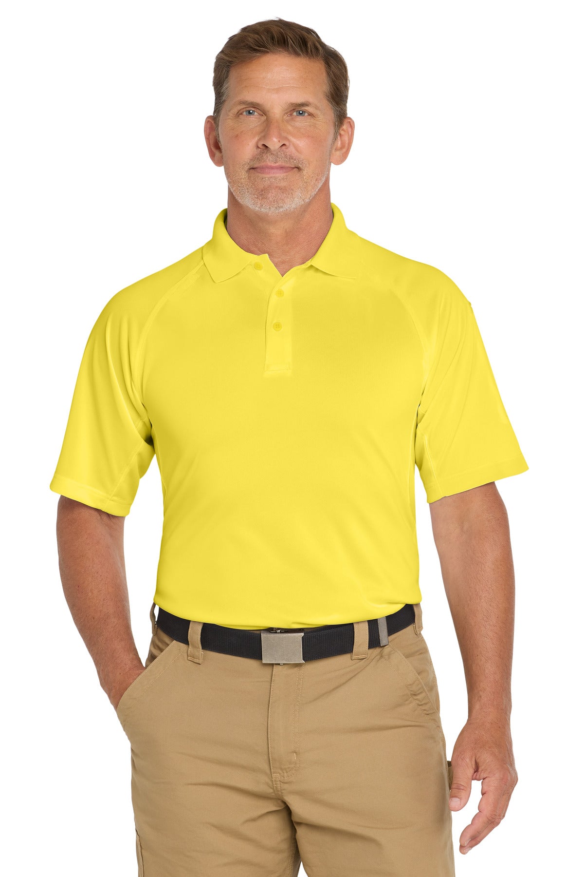 Custom Yellow Select Snag-Proof Tactical Polo CS410, personalized by SanCanDo Swag in Argyle, TX