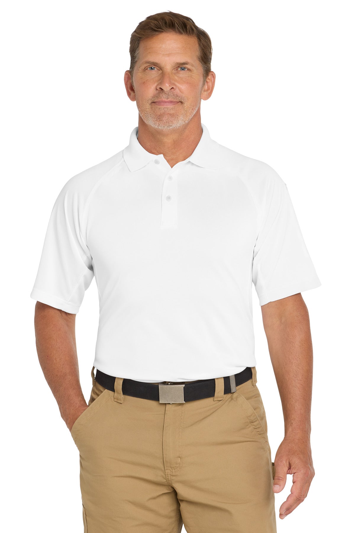 Custom White Select Snag-Proof Tactical Polo CS410, personalized by SanCanDo Swag in Argyle, TX
