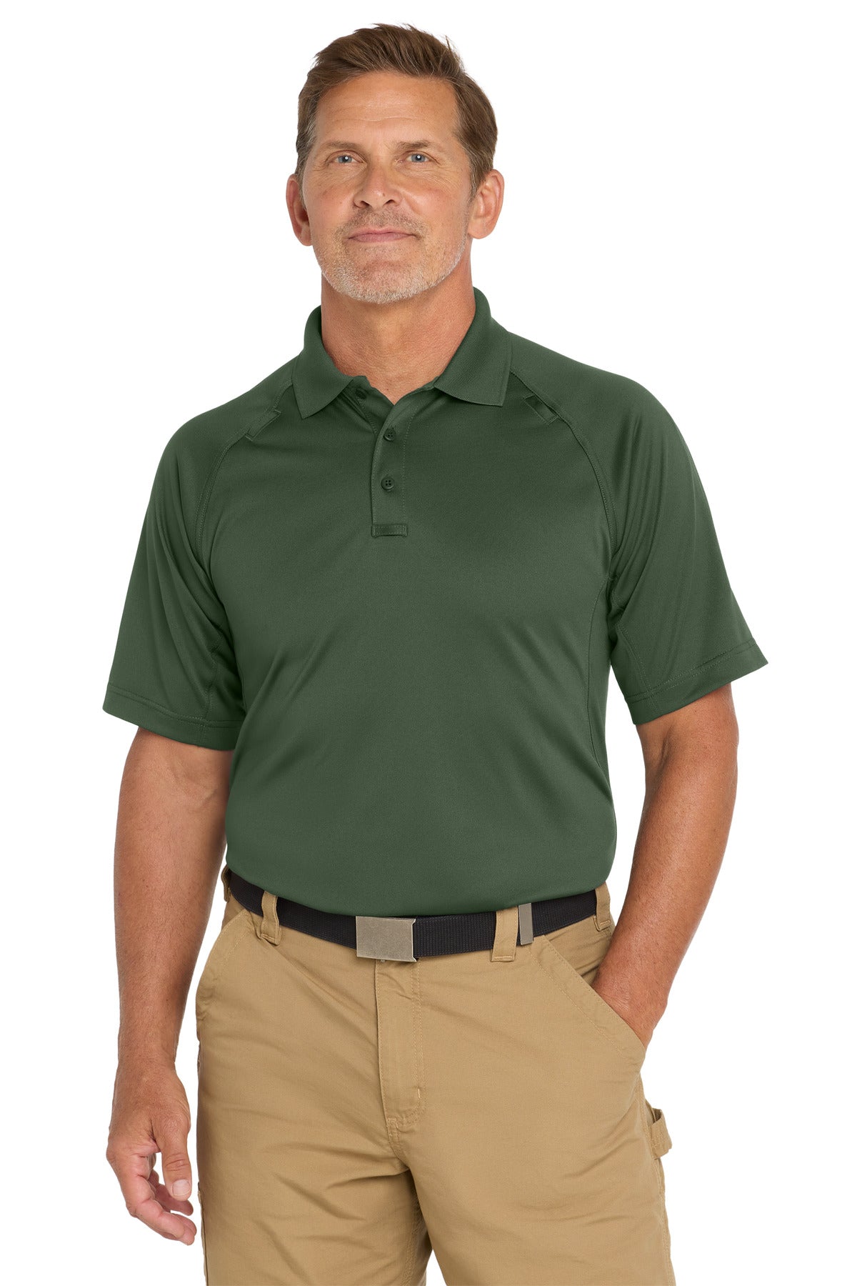 Custom Dark Green Select Snag-Proof Tactical Polo CS410, personalized by SanCanDo Swag in Argyle, TX