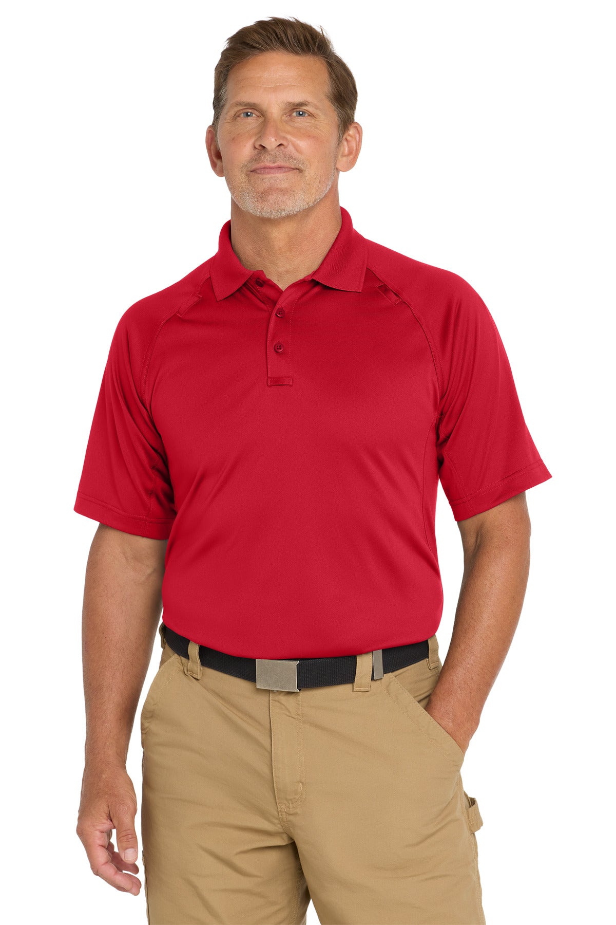 Custom Red Select Snag-Proof Tactical Polo CS410, personalized by SanCanDo Swag in Argyle, TX