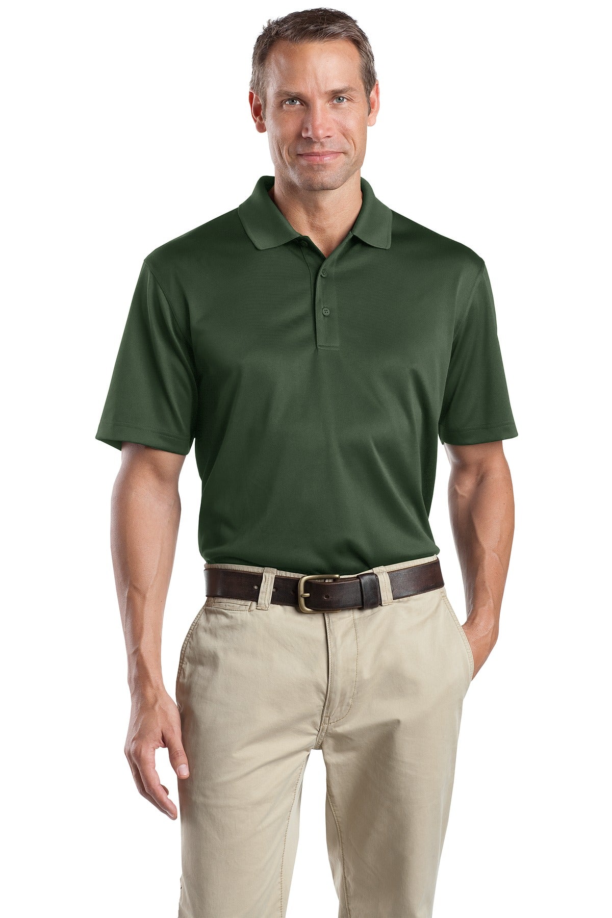 Custom Dark Green Select Snag-Proof Polo CS412, personalized by SanCanDo Swag in Argyle, TX