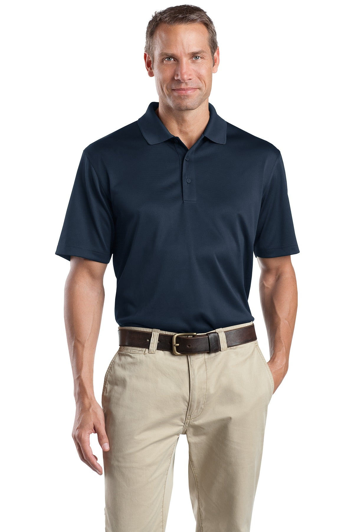 Custom Dark Navy Select Snag-Proof Polo CS412, personalized by SanCanDo Swag in Argyle, TX