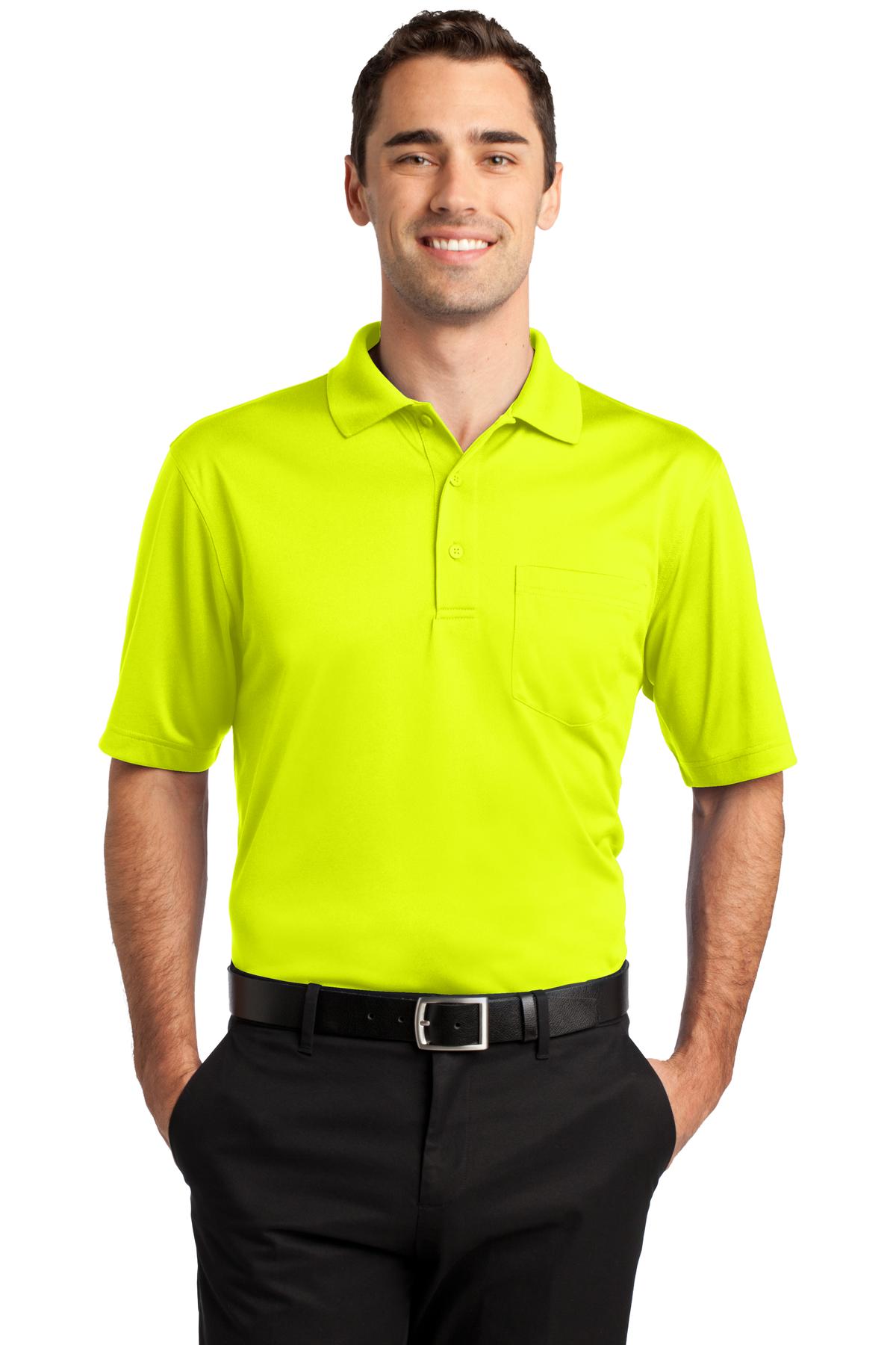Custom Safety Yellow Select Snag-Proof Pocket Polo CS412P, personalized by SanCanDo Swag in Argyle, TX