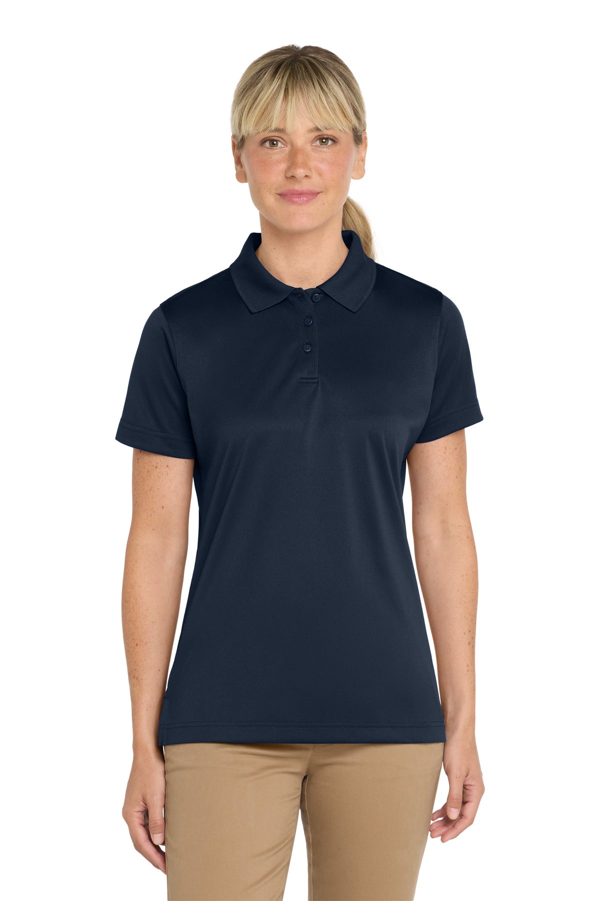 Custom Dark Navy Women's Select Snag-Proof Polo CS413, personalized by SanCanDo Swag in Argyle, TX