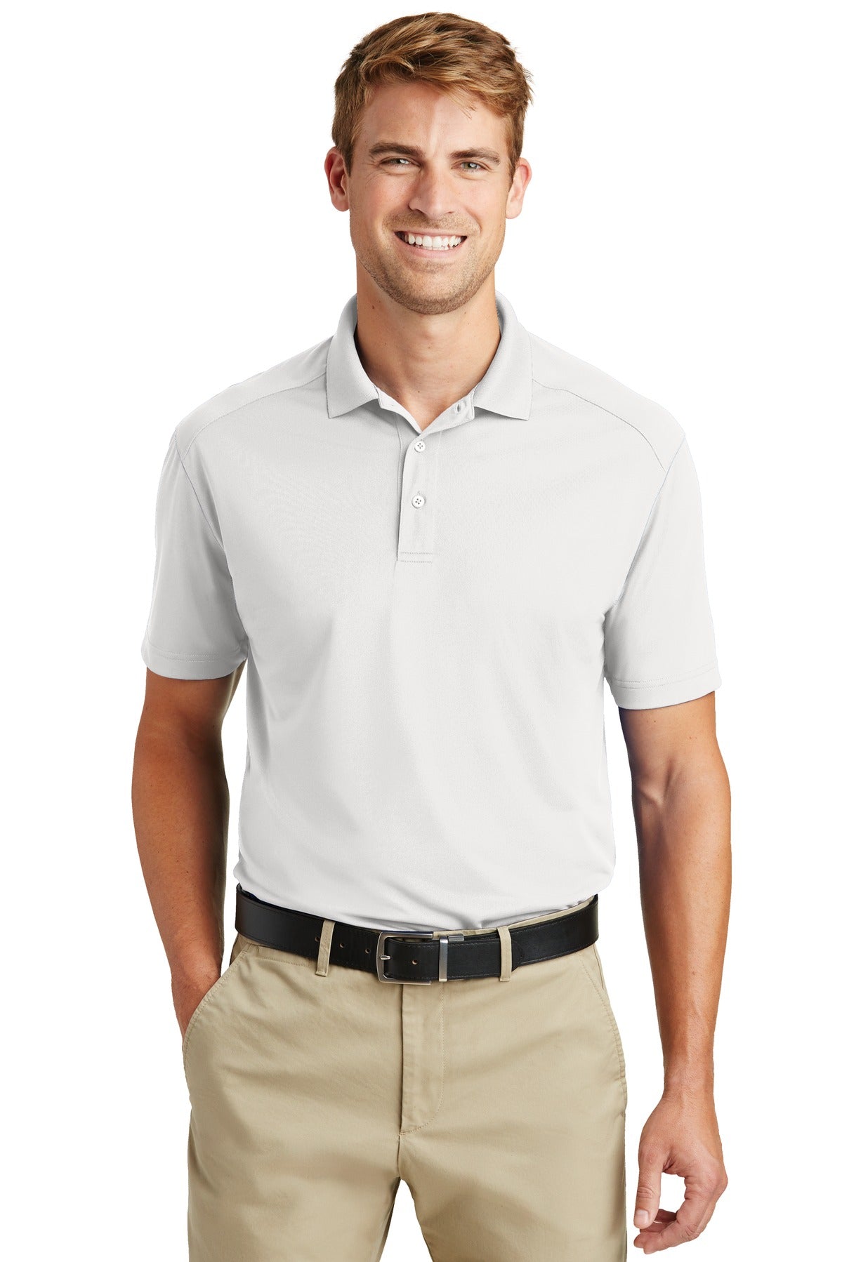 Custom White Select Lightweight Snag-Proof Polo CS418, personalized by SanCanDo Swag in Argyle, TX