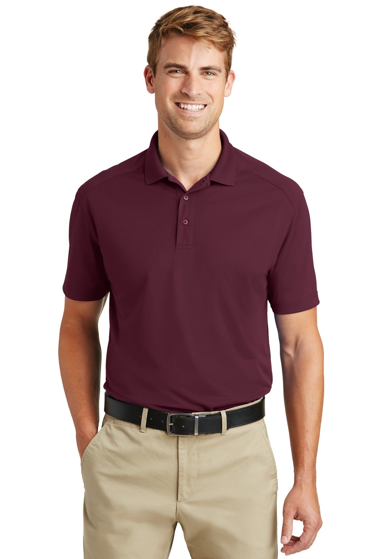 Custom Maroon Select Lightweight Snag-Proof Polo CS418, personalized by SanCanDo Swag in Argyle, TX