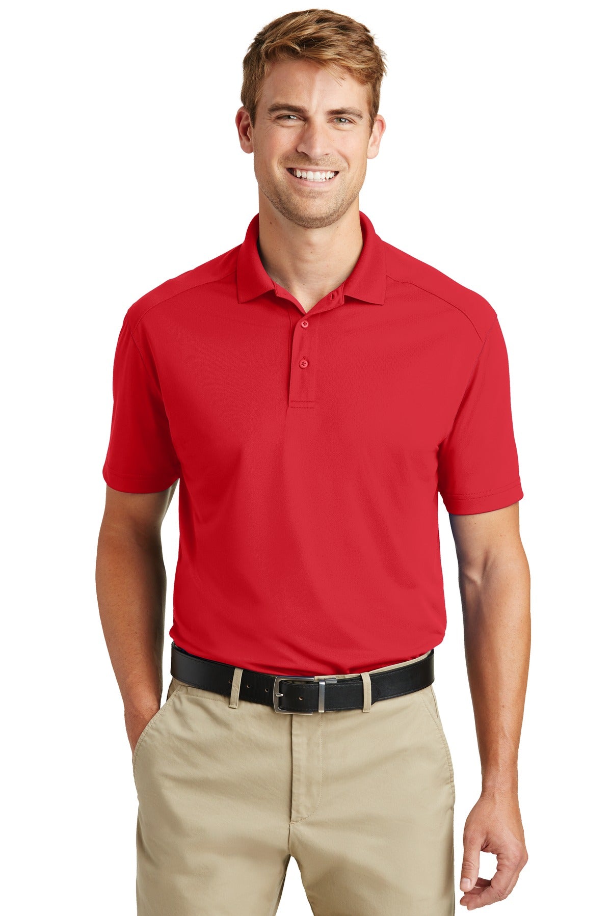 Custom Red Select Lightweight Snag-Proof Polo CS418, personalized by SanCanDo Swag in Argyle, TX