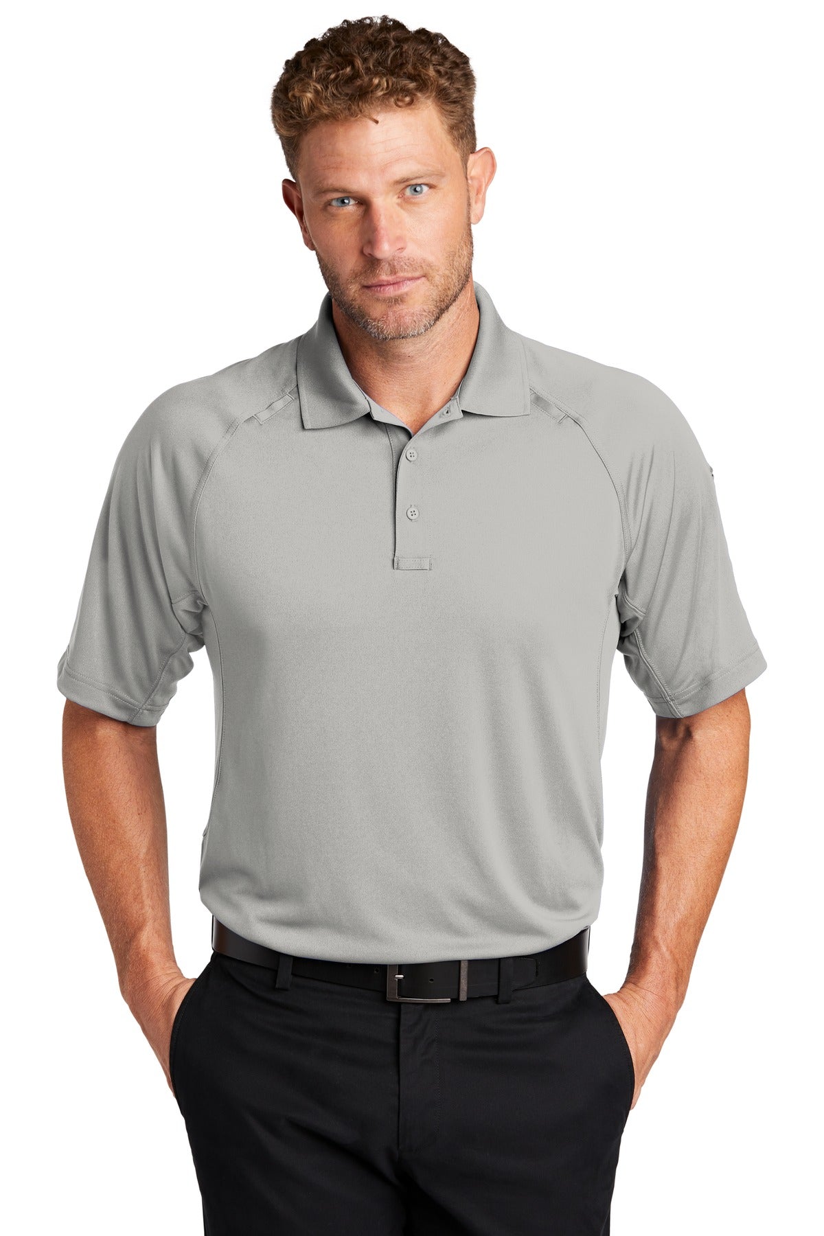Custom Light Grey Select Snag-Proof Tactical Polo CS420, personalized by SanCanDo Swag in Argyle, TX