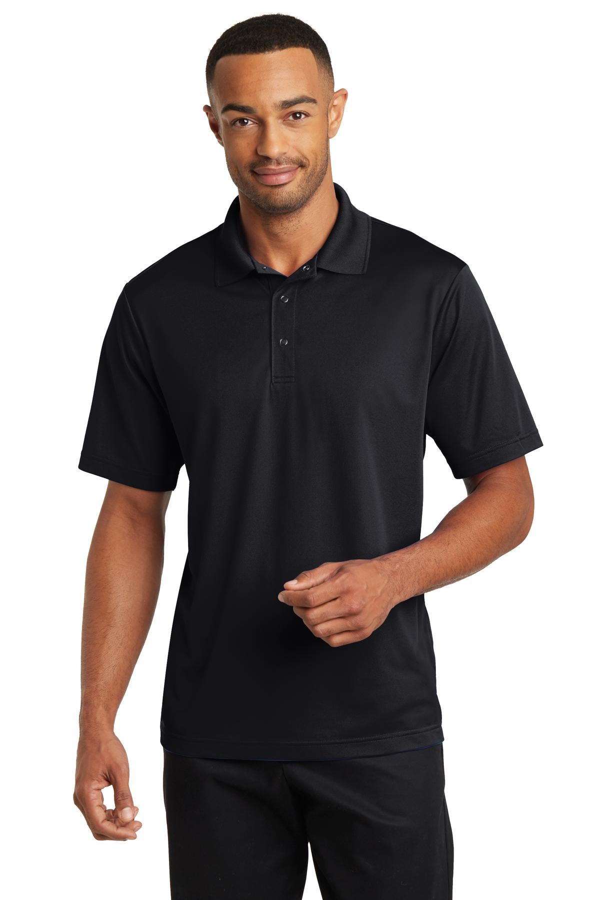 Custom Black Micropique Gripper Polo CS421, personalized by SanCanDo Swag in Argyle, TX