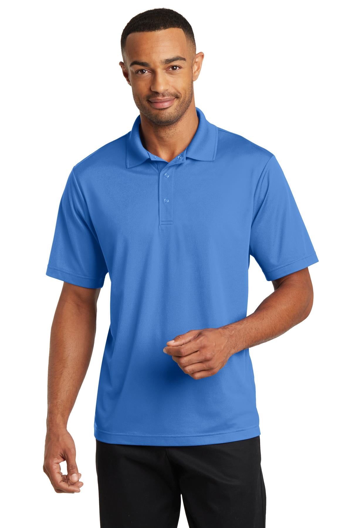 Custom Blue Lake Micropique Gripper Polo CS421, personalized by SanCanDo Swag in Argyle, TX