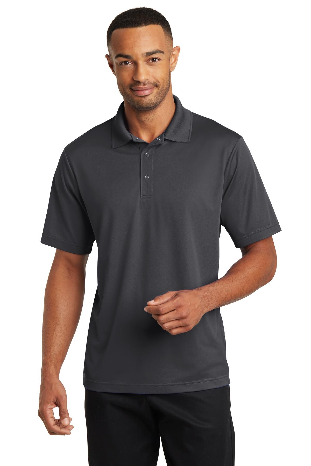Custom Iron Grey Micropique Gripper Polo CS421, personalized by SanCanDo Swag in Argyle, TX