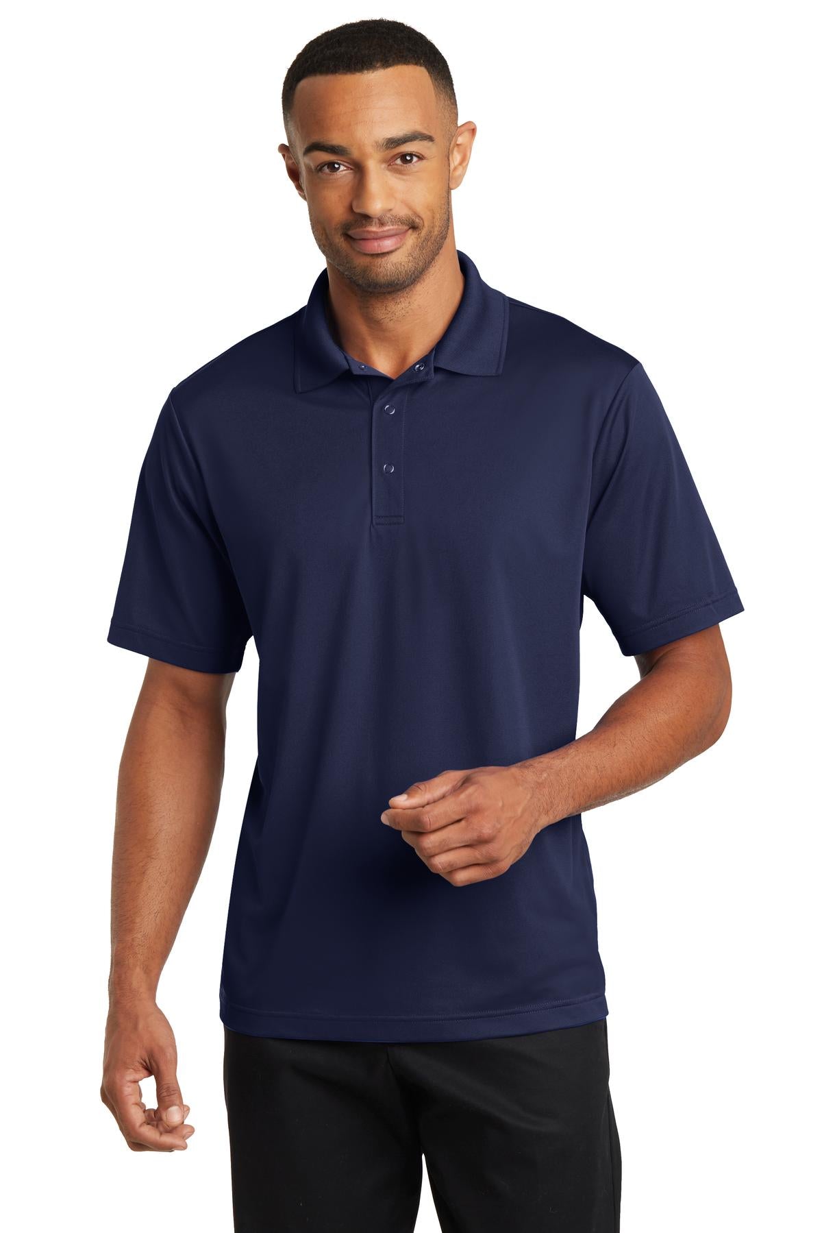 Custom True Navy Micropique Gripper Polo CS421, personalized by SanCanDo Swag in Argyle, TX
