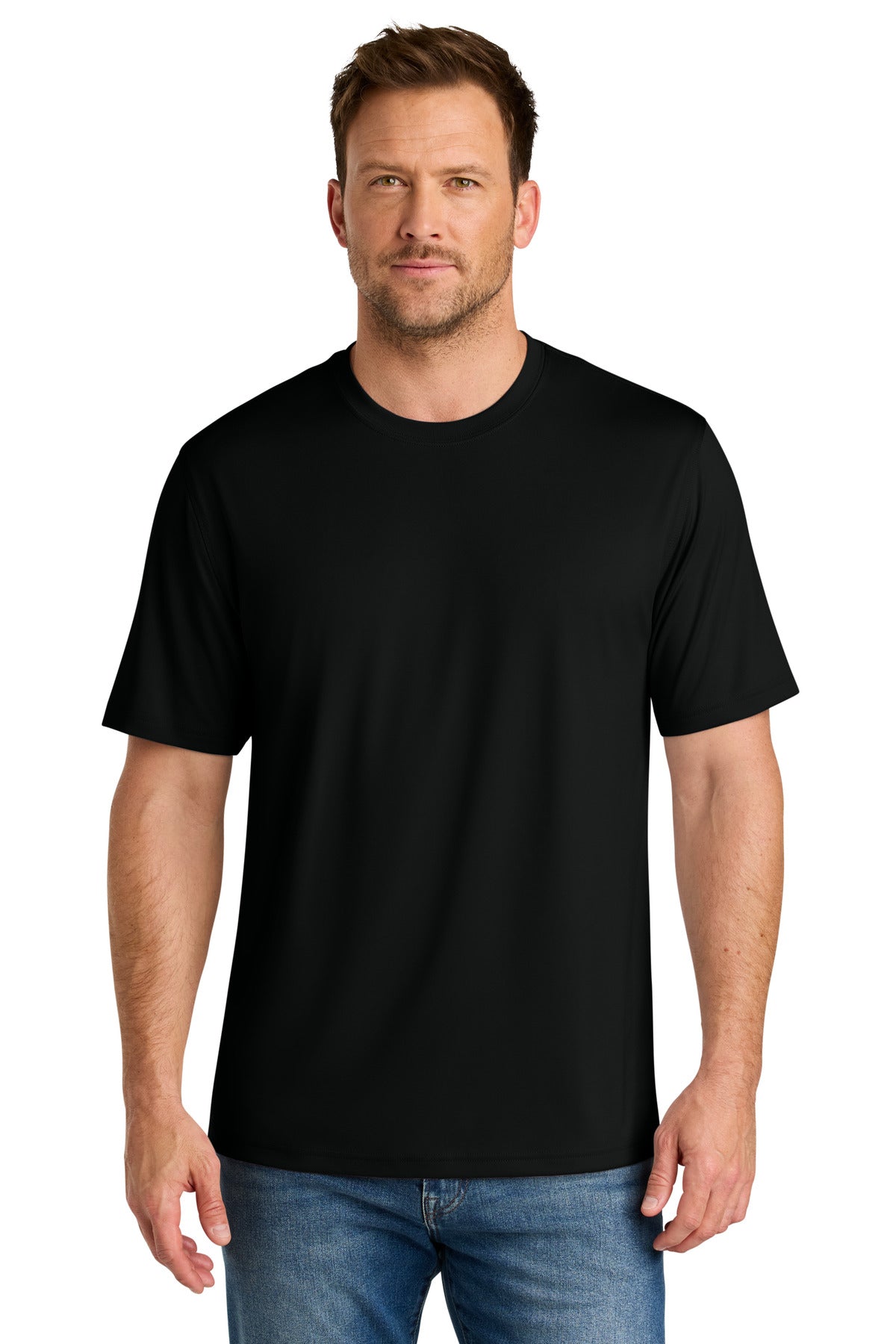 Custom Black Workwear Pro Tee CS440, personalized by SanCanDo Swag in Argyle, TX