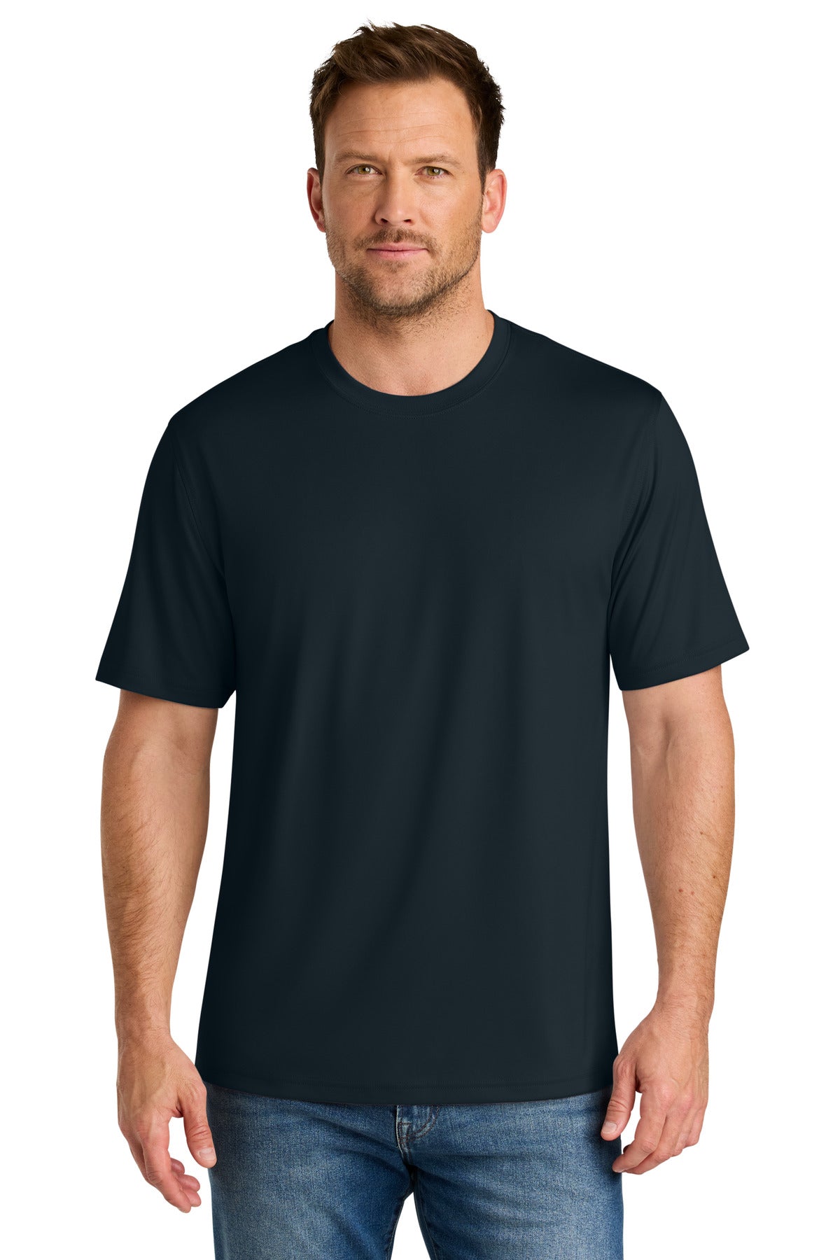 Custom Navy Workwear Pro Tee CS440, personalized by SanCanDo Swag in Argyle, TX