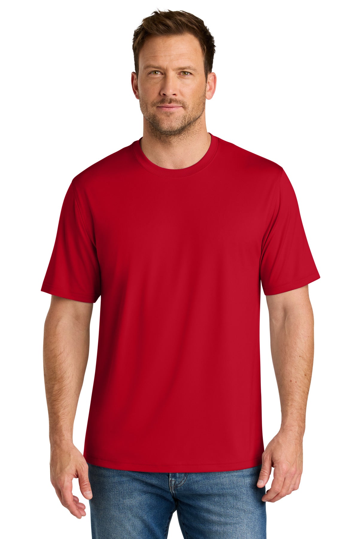 Custom Red Workwear Pro Tee CS440, personalized by SanCanDo Swag in Argyle, TX