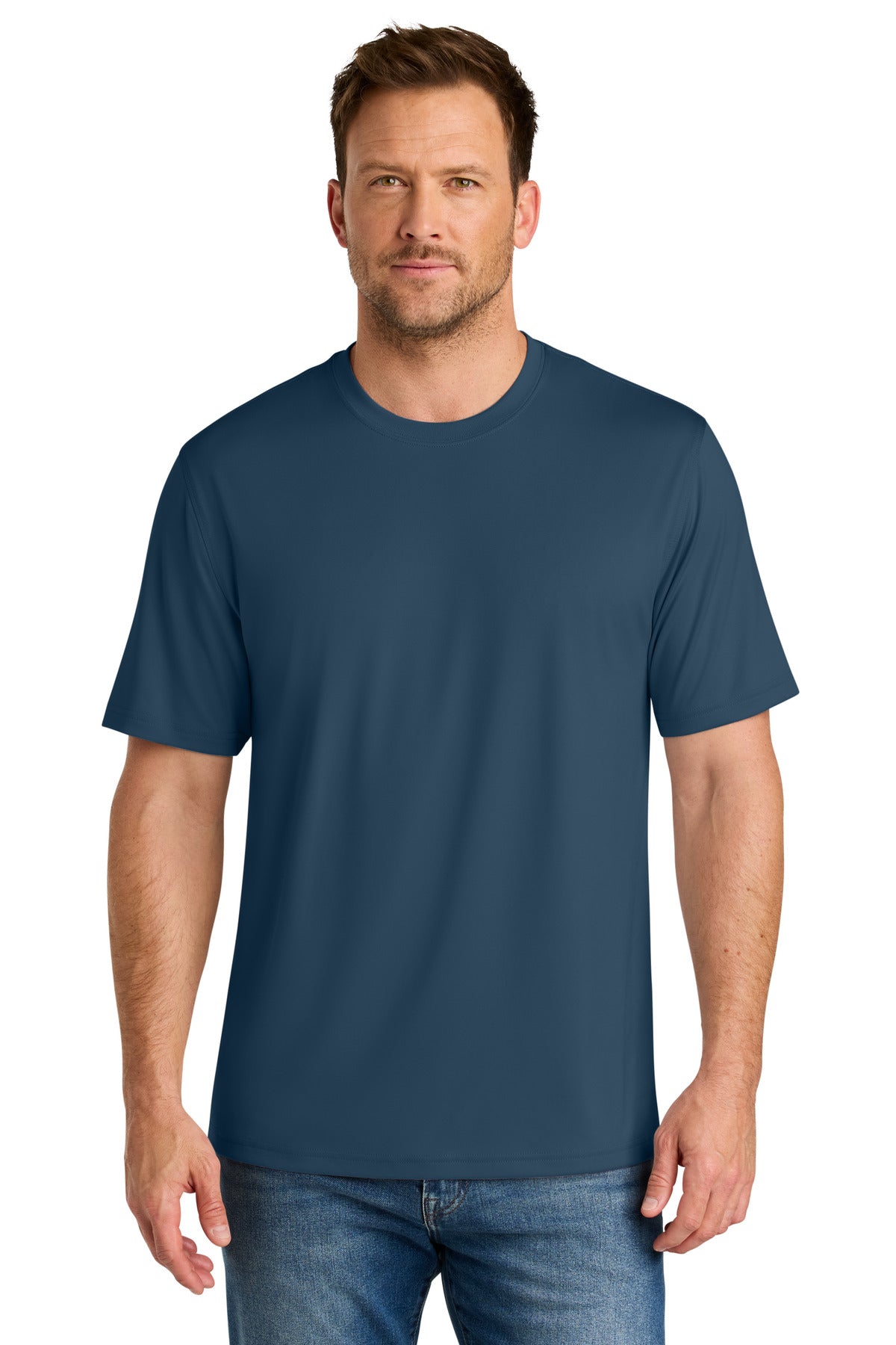 Custom Regatta Blue Workwear Pro Tee CS440, personalized by SanCanDo Swag in Argyle, TX