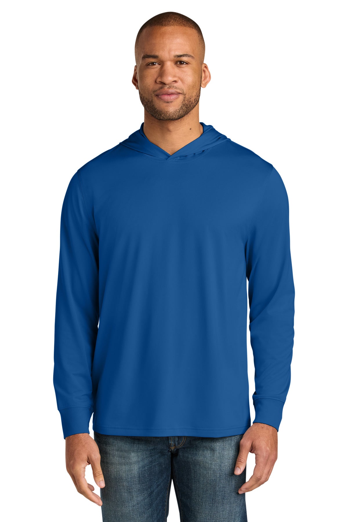 Custom Royal Workwear Pro Long Sleeve Hooded Tee CS440LSH, personalized by SanCanDo Swag in Argyle, TX