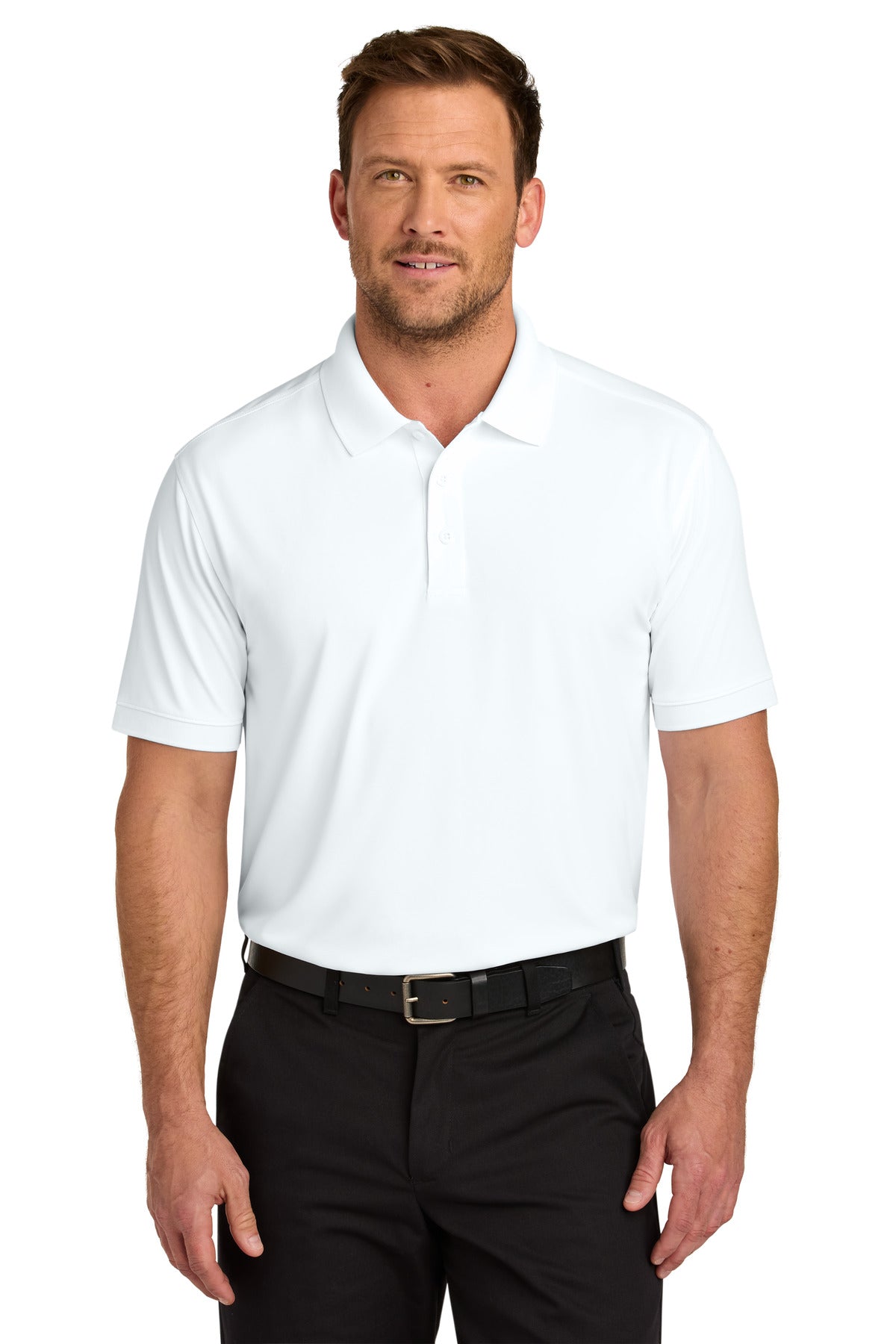 Custom White Workwear Pro Polo CS450, personalized by SanCanDo Swag in Argyle, TX