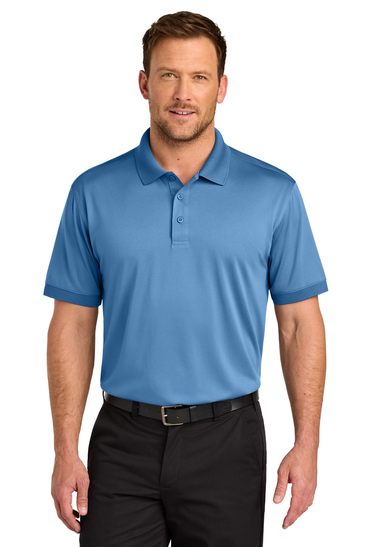 Custom Carolina Blue Workwear Pro Polo CS450, personalized by SanCanDo Swag in Argyle, TX