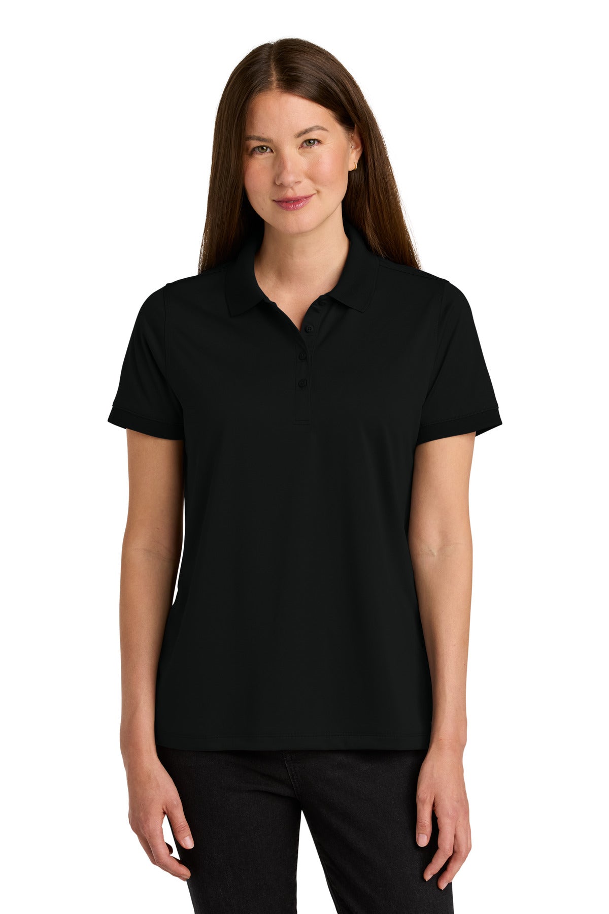 Custom Black Women's Workwear Pro Polo CS451, personalized by SanCanDo Swag in Argyle, TX