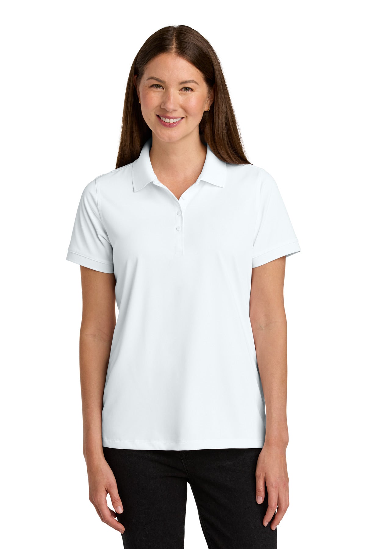 Custom White Women's Workwear Pro Polo CS451, personalized by SanCanDo Swag in Argyle, TX