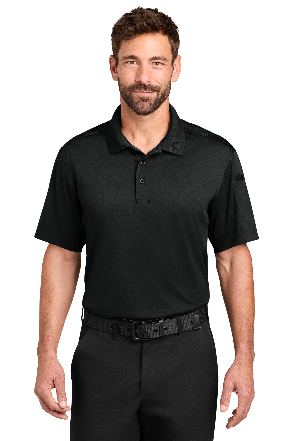 Custom Black Workwear Pro Tactical Polo CS452, personalized by SanCanDo Swag in Argyle, TX